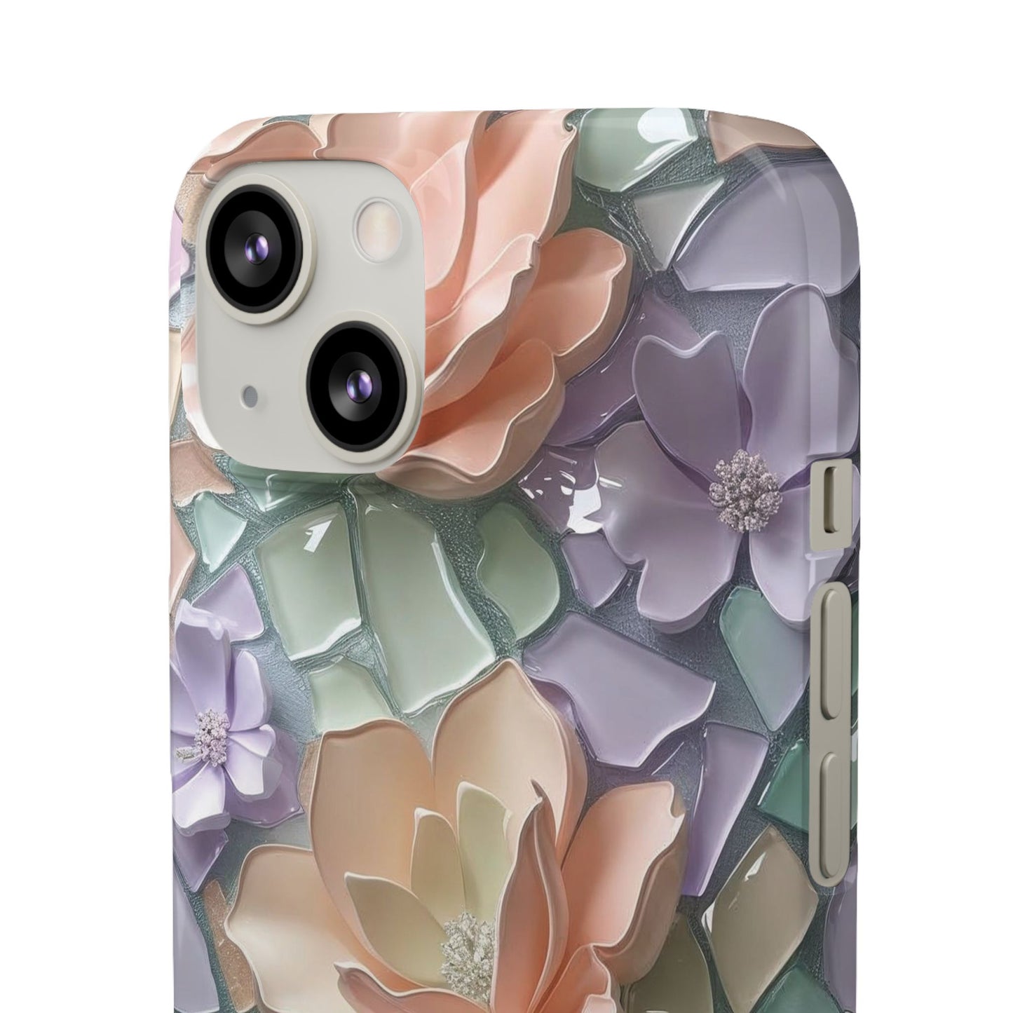 Snap Case Elegante Florale iPhone Handyhülle mit 3D-Effekt