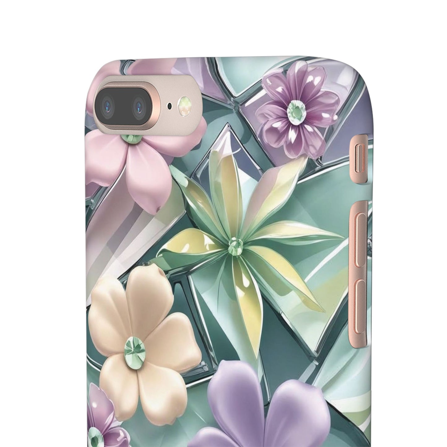 Snap Case Elegante Florale iPhone Handyhülle mit 3D-Effekt