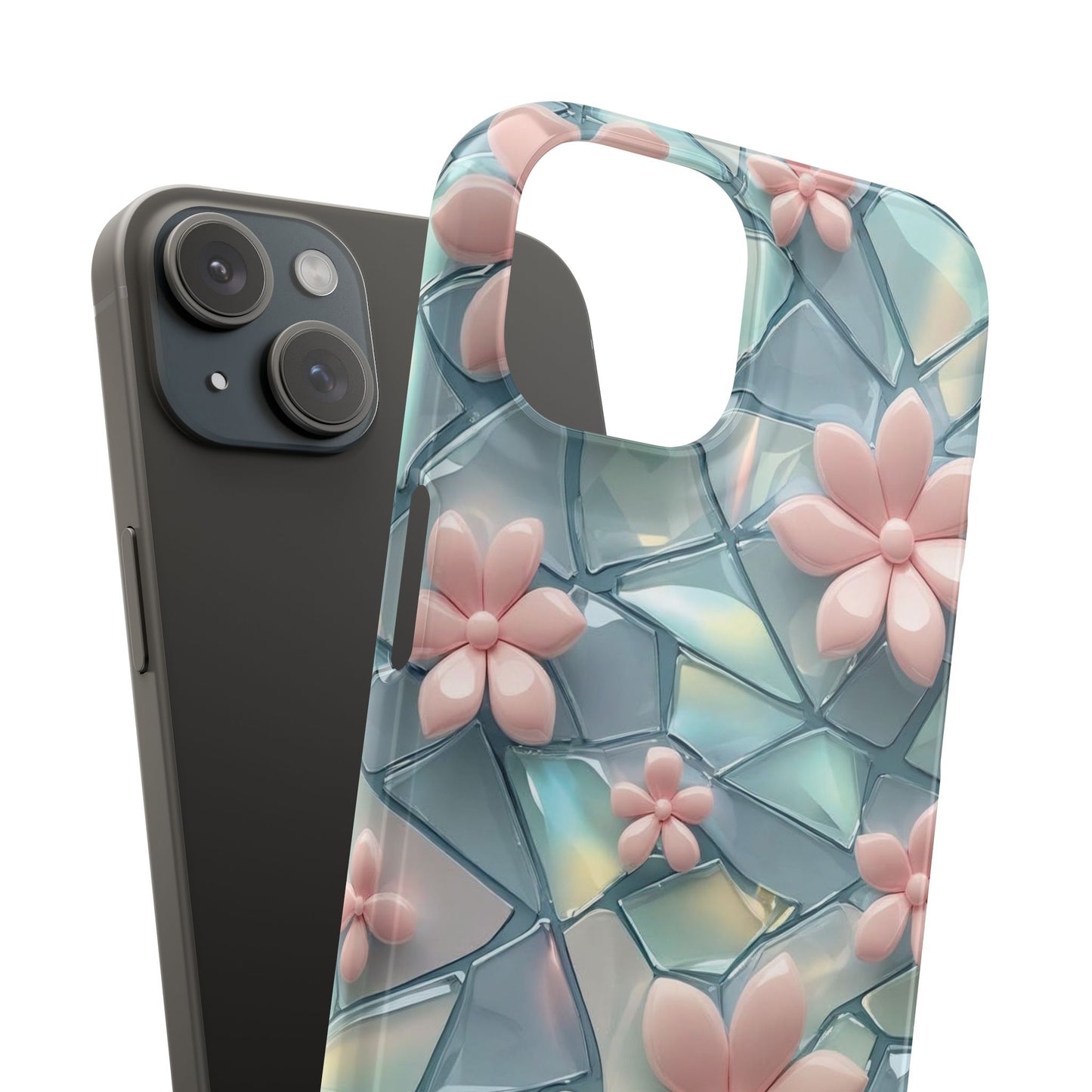 Snap Case Elegante Florale iPhone Handyhülle mit 3D-Effekt