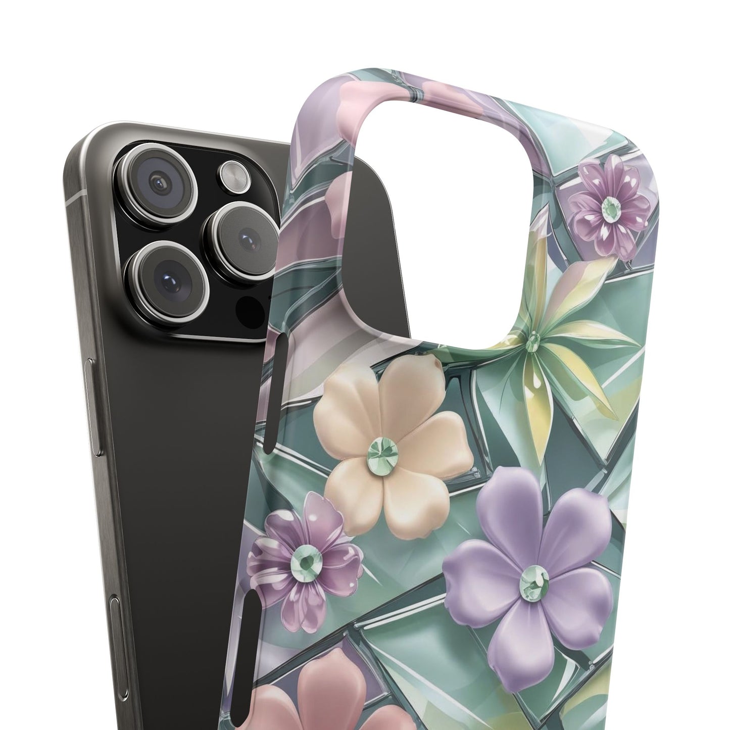 Snap Case Elegante Florale iPhone Handyhülle mit 3D-Effekt