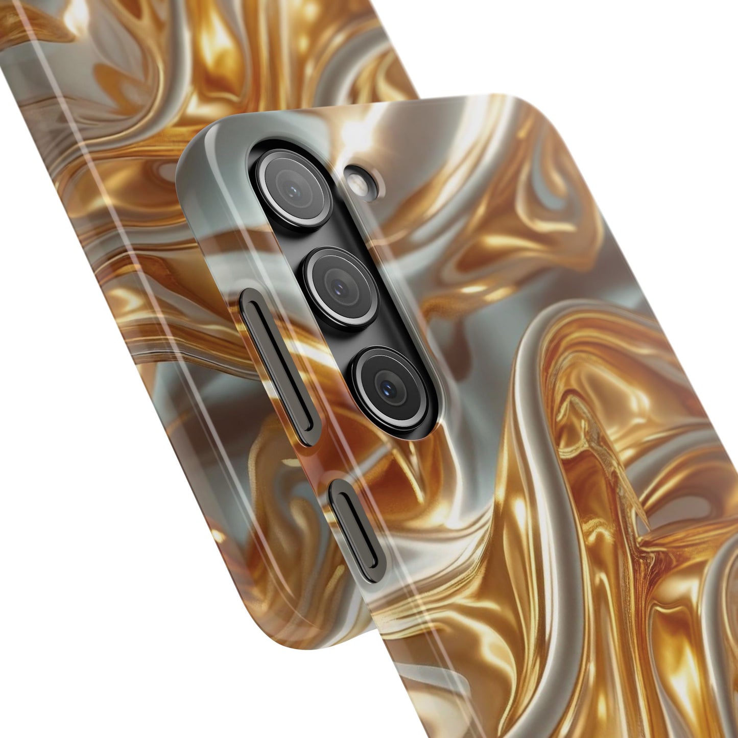 Snap Case Samsung Handyhülle – Gold Dynamic Liquid 3D Effekt