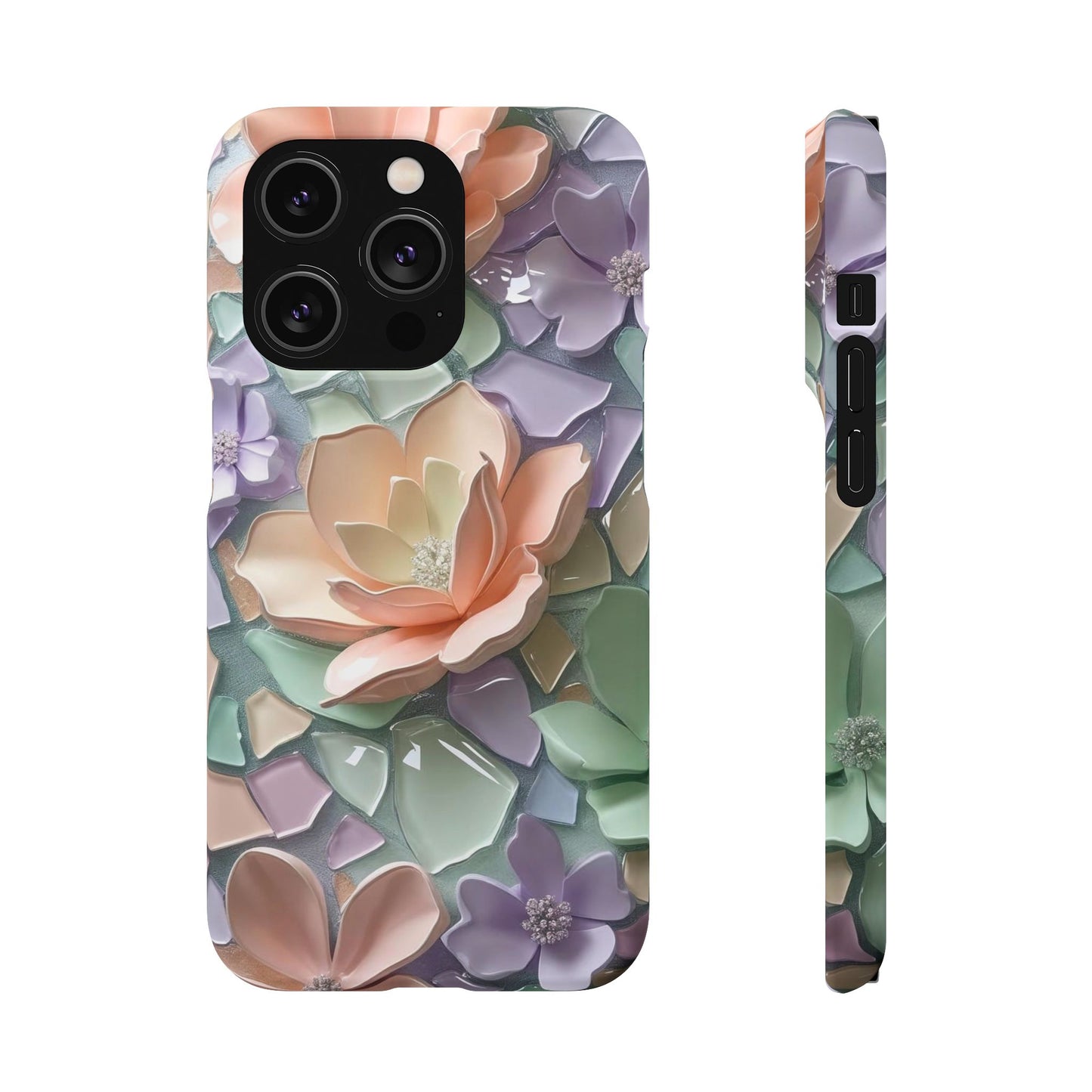 Snap Case Elegante Florale iPhone Handyhülle mit 3D-Effekt