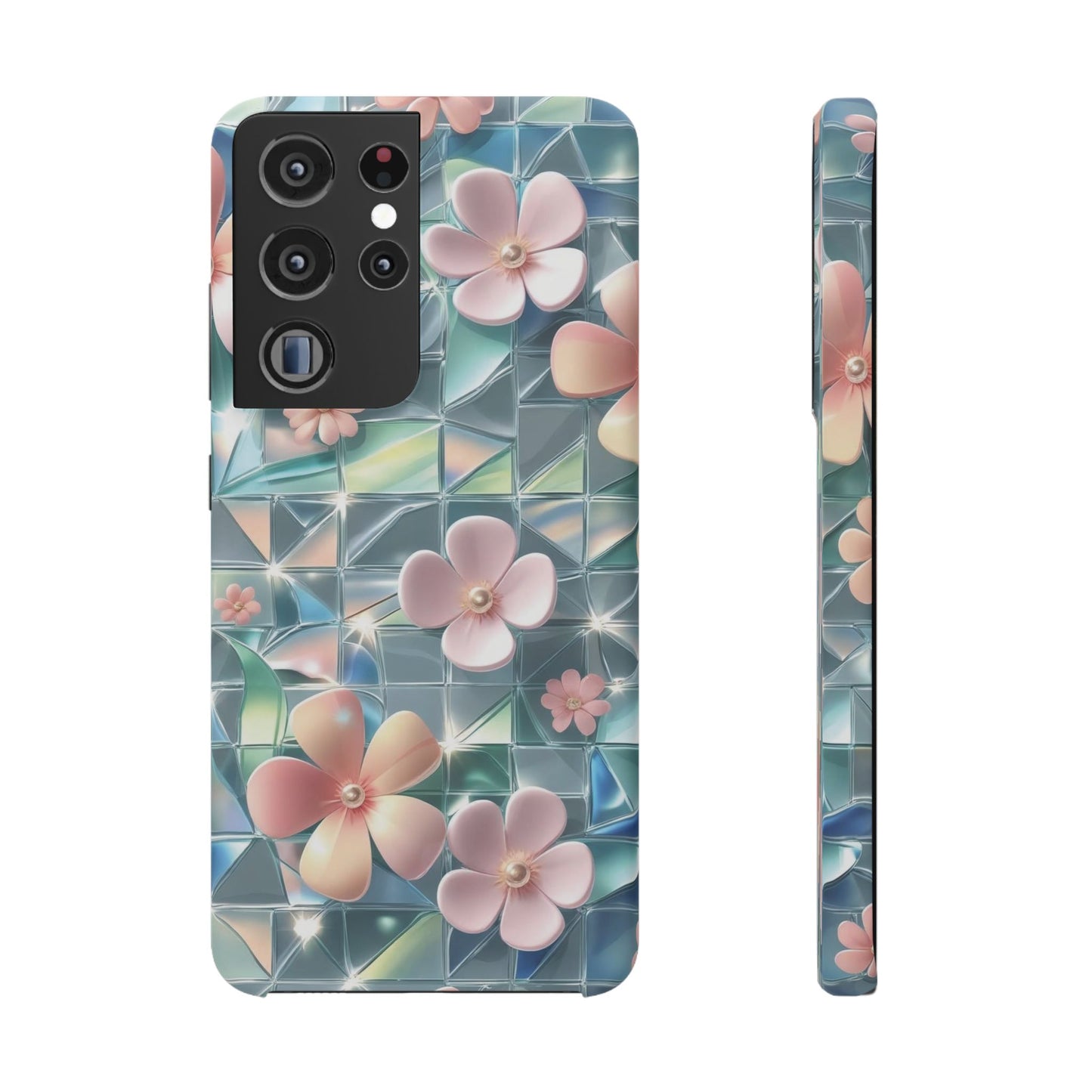 Snap Case Samsung Handyhülle mit 3D-Effekt und Blumenmuster
