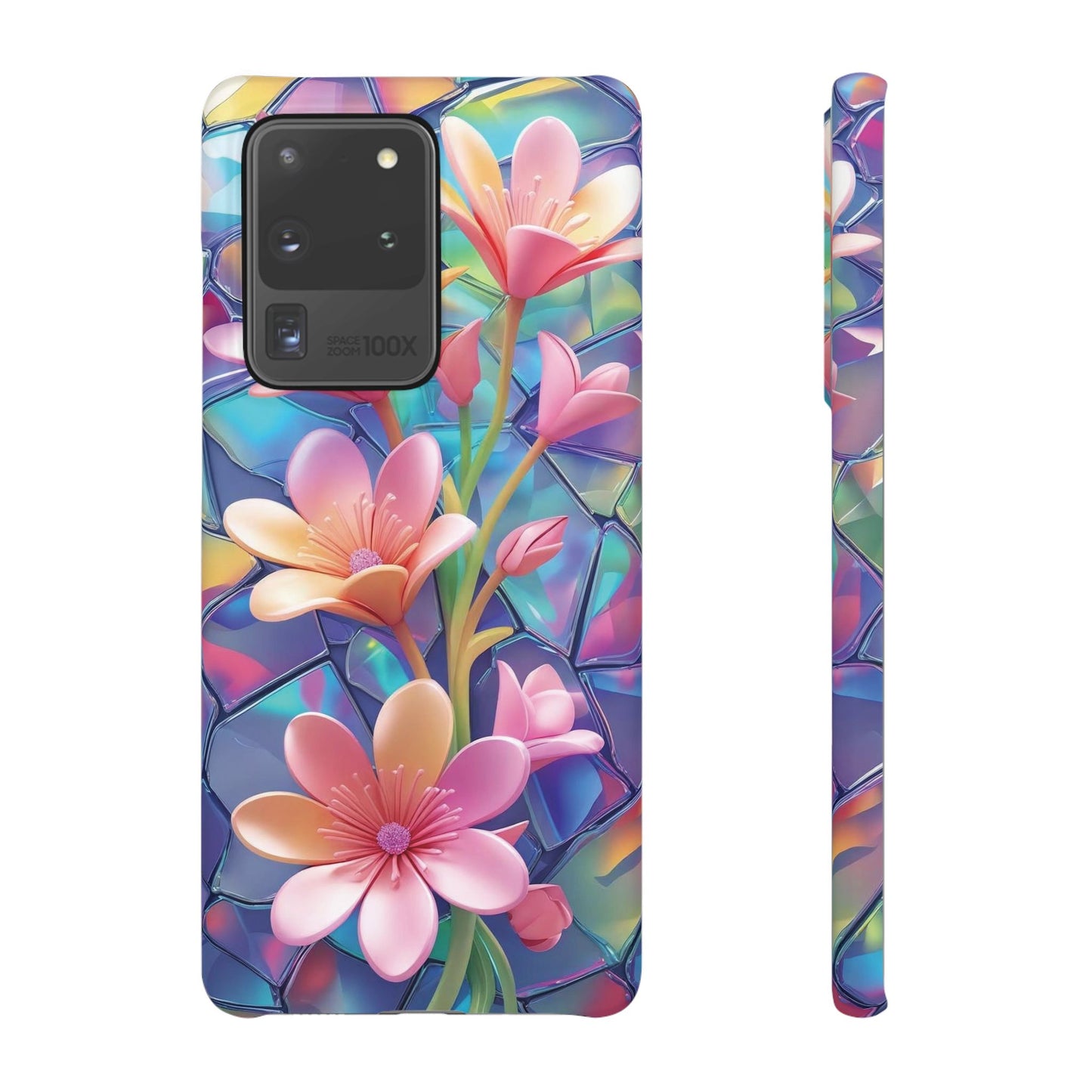 Snap Case Elegante Florale Samsung Handyhülle mit 3D-Effekt