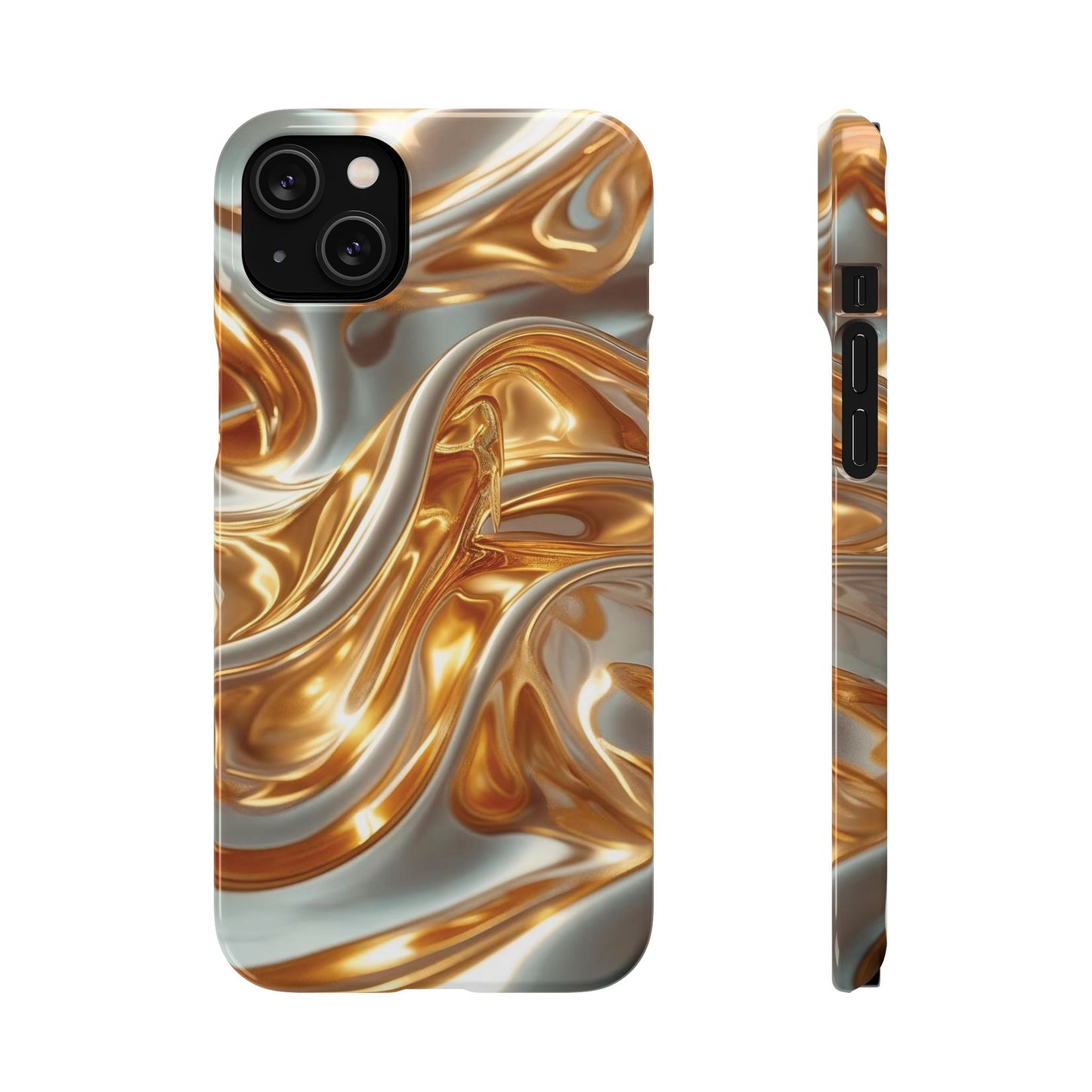 Snap Case iPhone Handyhülle – Gold Dynamic Liquid 3D Effekt