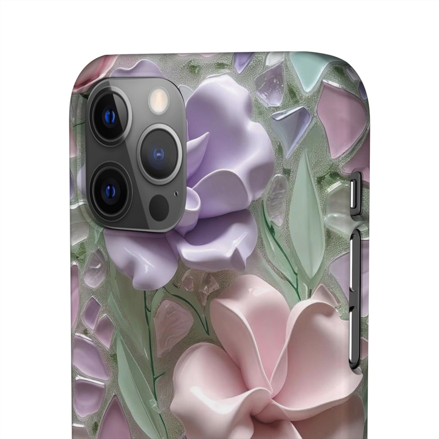 Snap Case Elegante Florale iPhone Handyhülle mit 3D-Effekt