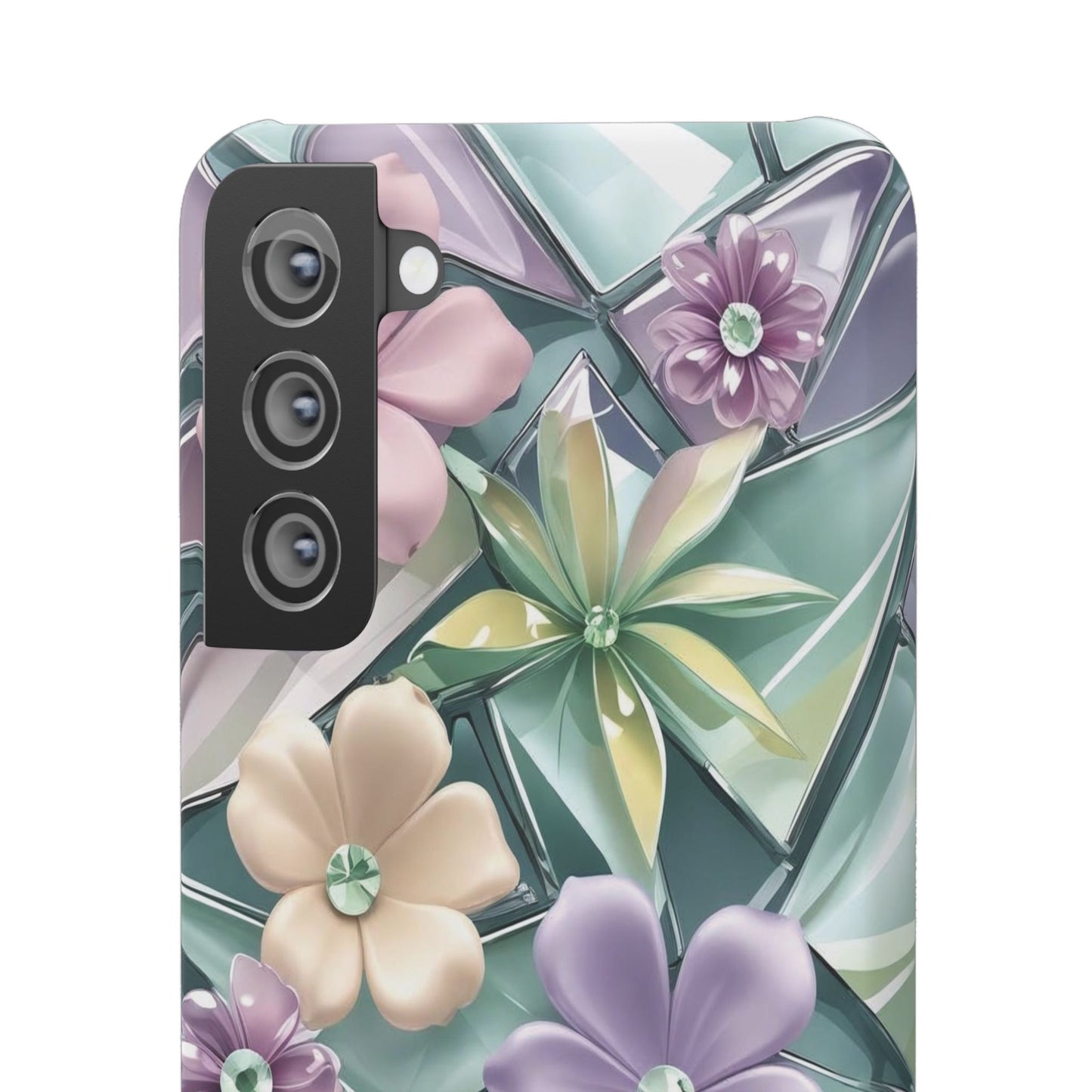 Snap Case Elegante Florale Samsung Handyhülle mit 3D-Effekt
