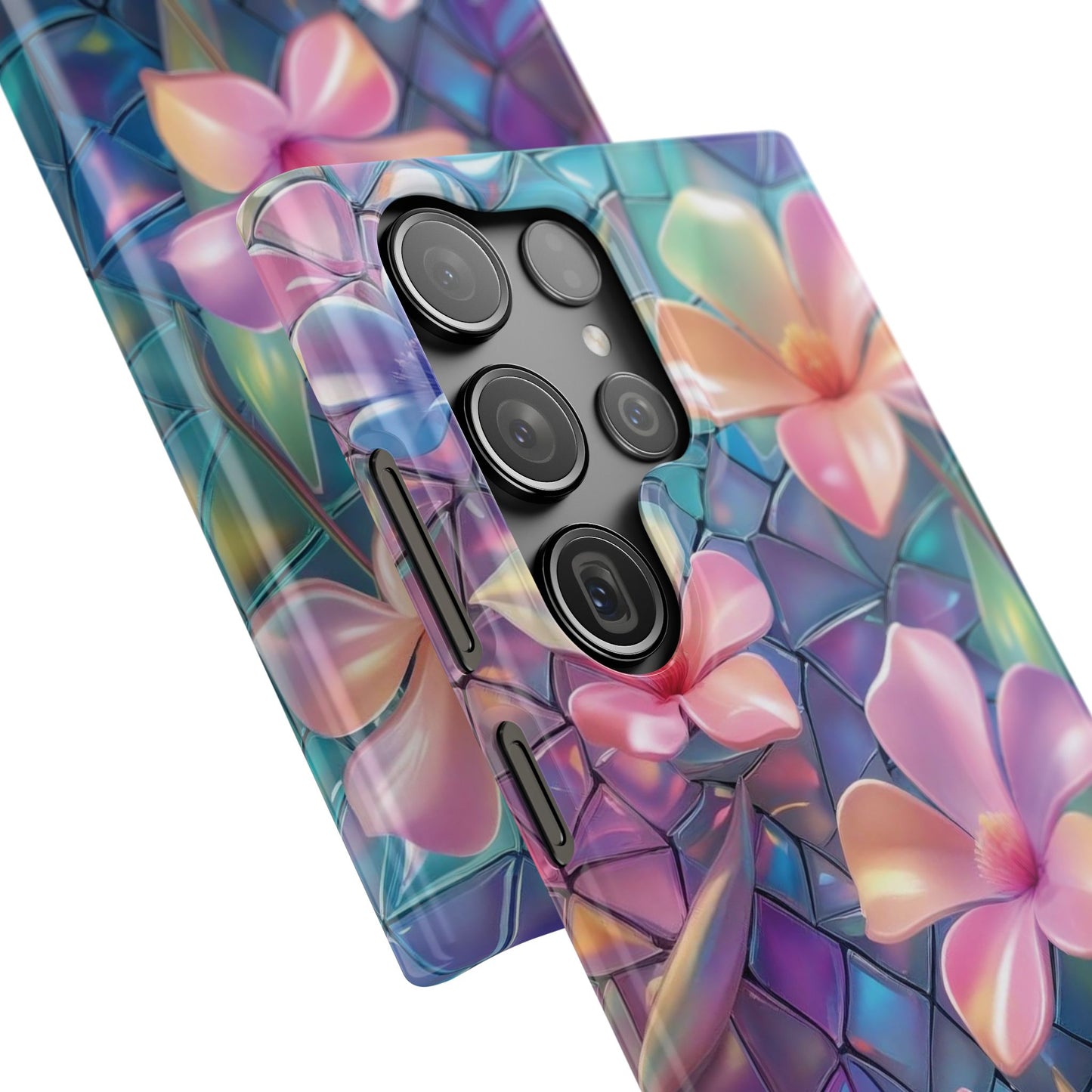 Snap Case Elegante Florale Samsung Handyhülle mit 3D-Effekt