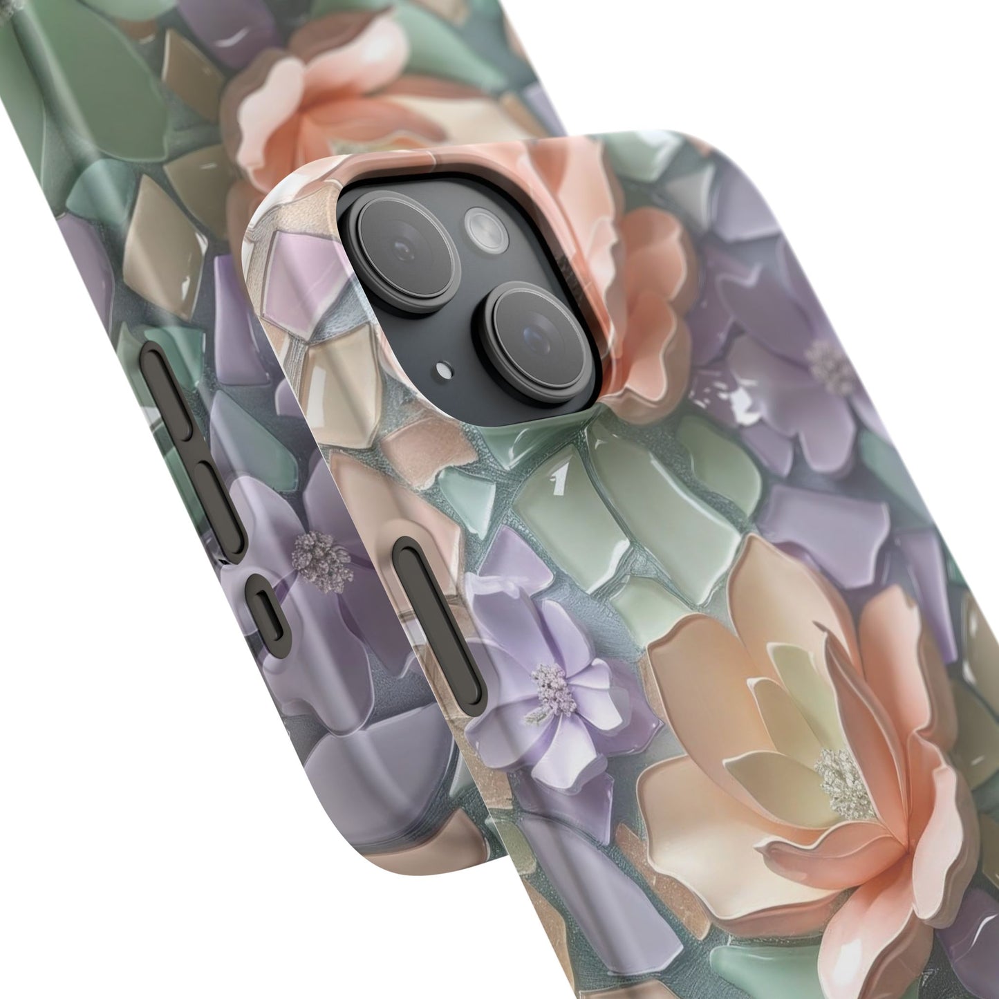 Snap Case Elegante Florale iPhone Handyhülle mit 3D-Effekt