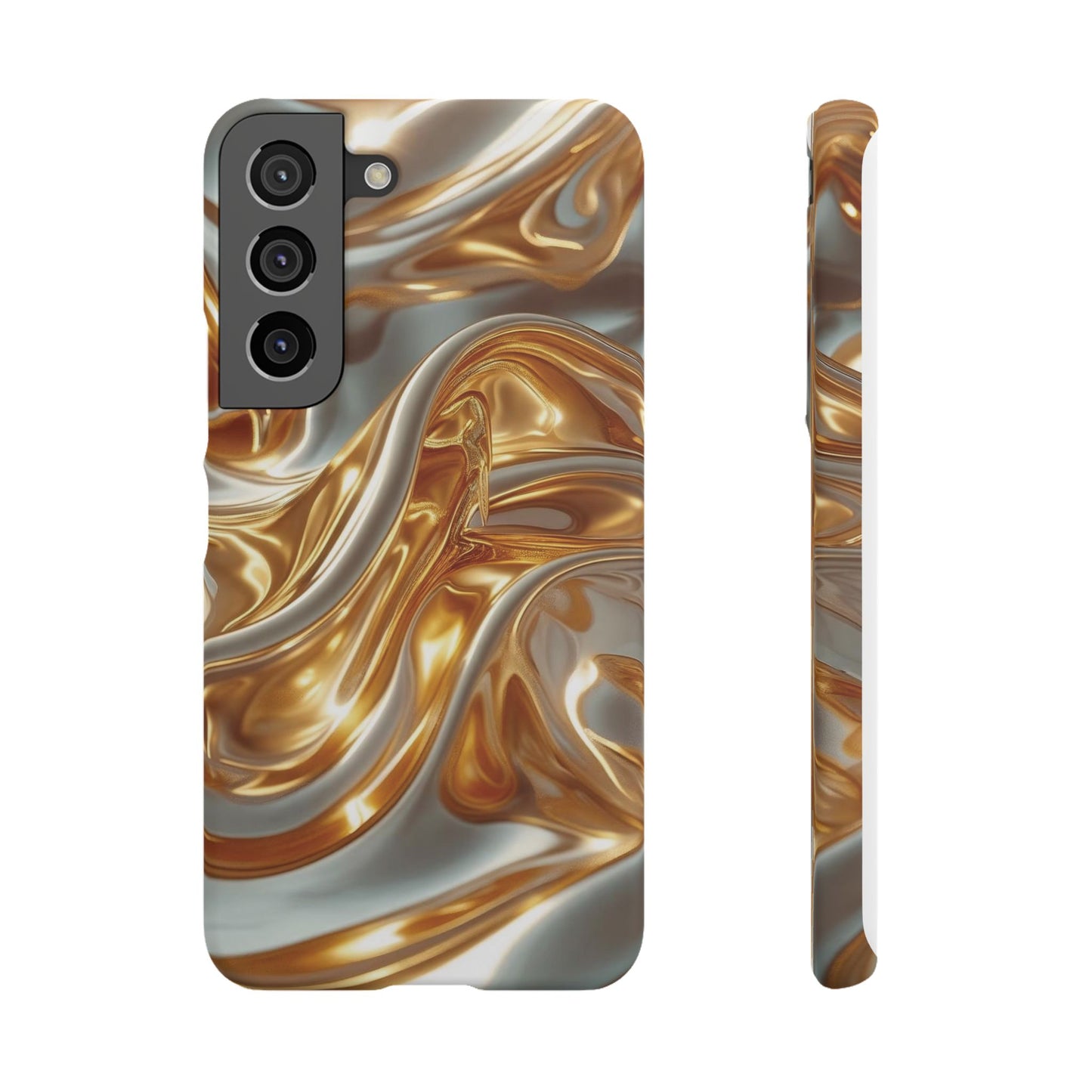 Snap Case Samsung Handyhülle – Gold Dynamic Liquid 3D Effekt