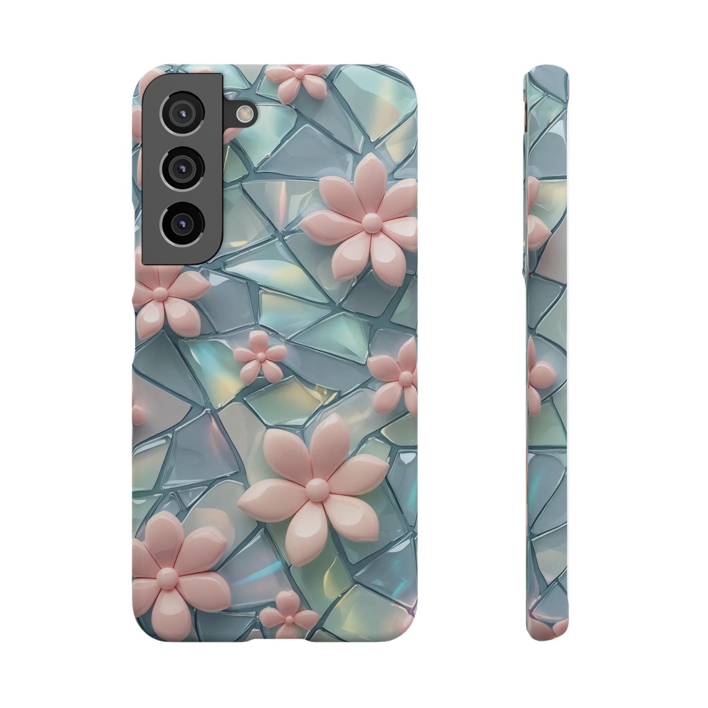 Snap Case Samsung Handyhülle mit 3D-Effekt und Blumenmuster