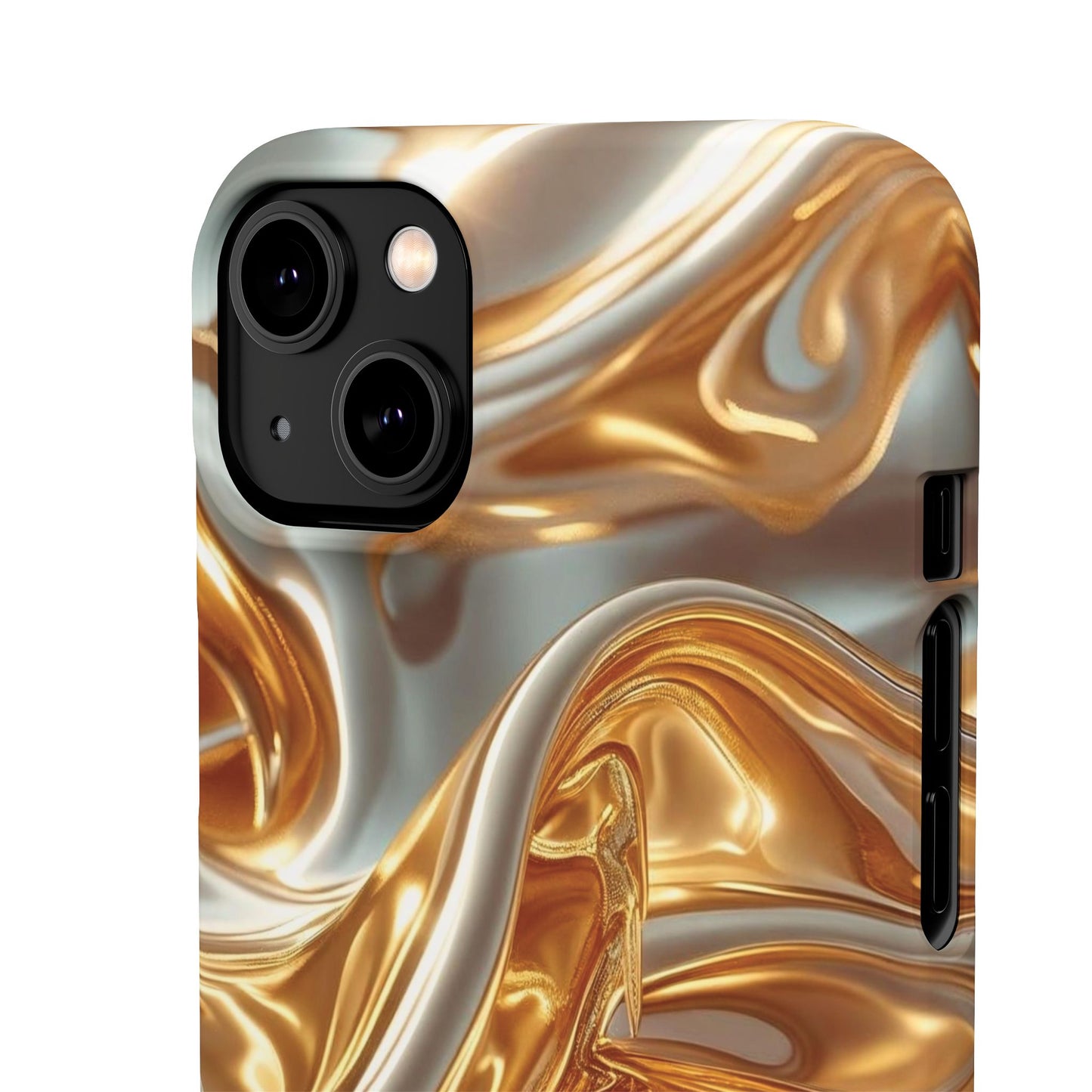 Snap Case iPhone Handyhülle – Gold Dynamic Liquid 3D Effekt