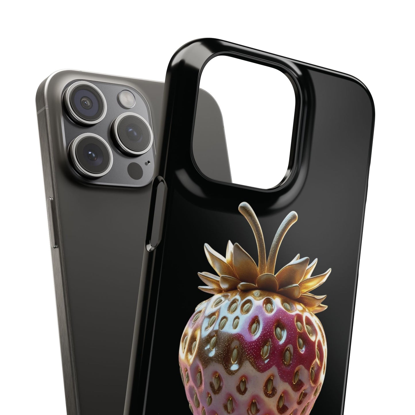 Snap Case iPhone Handyhülle - 3D Effekt Erdbeeren