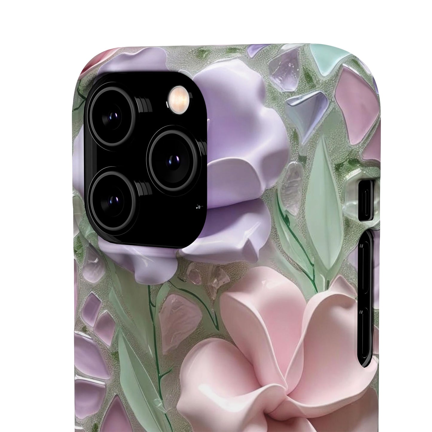 Snap Case Elegante Florale iPhone Handyhülle mit 3D-Effekt