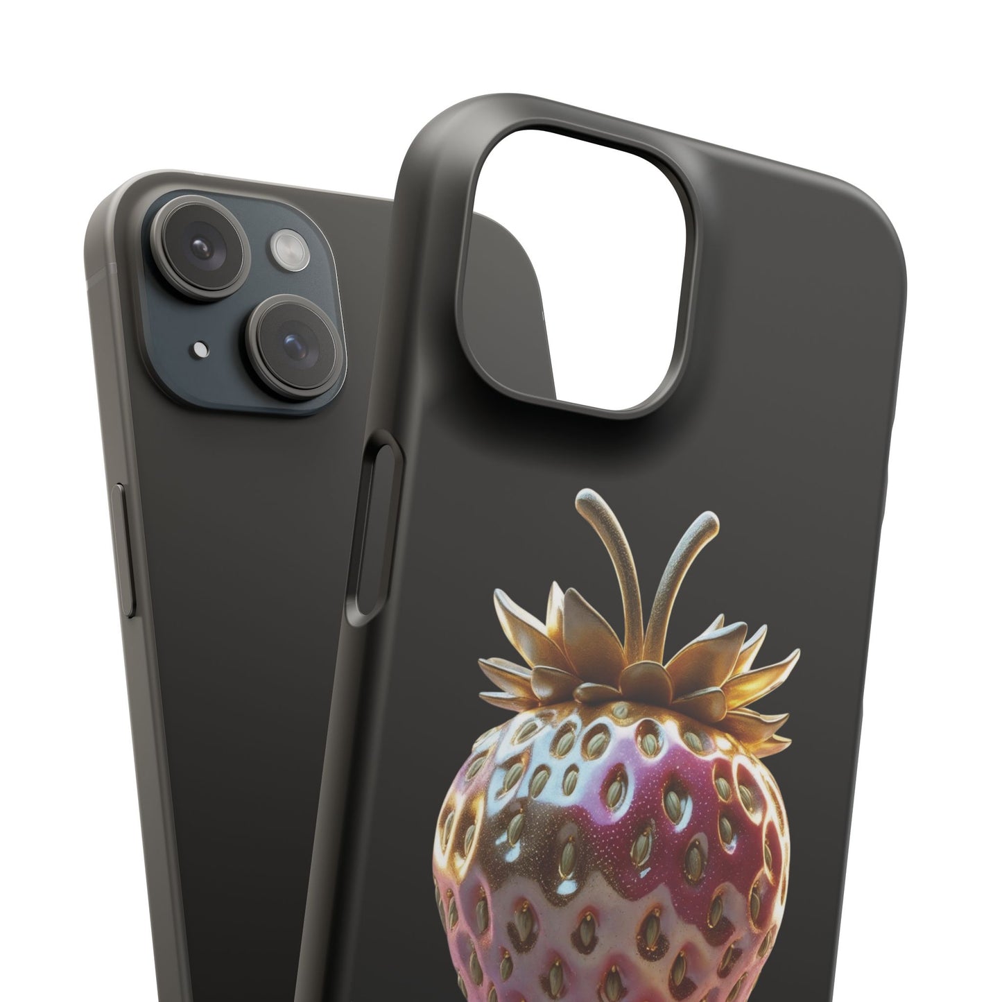 Snap Case iPhone Handyhülle - 3D Effekt Erdbeeren