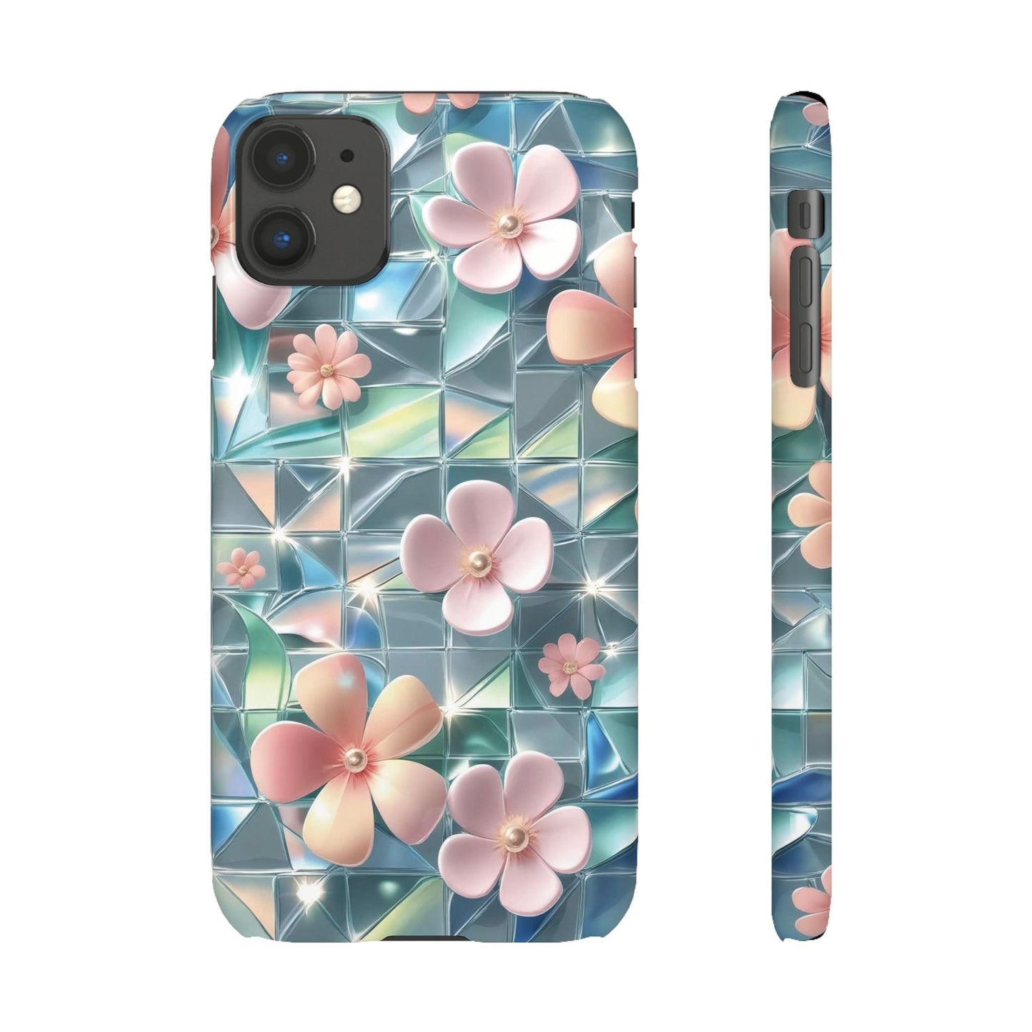 Snap Case iPhone Handyhülle mit 3D-Effekt Blumenmuster