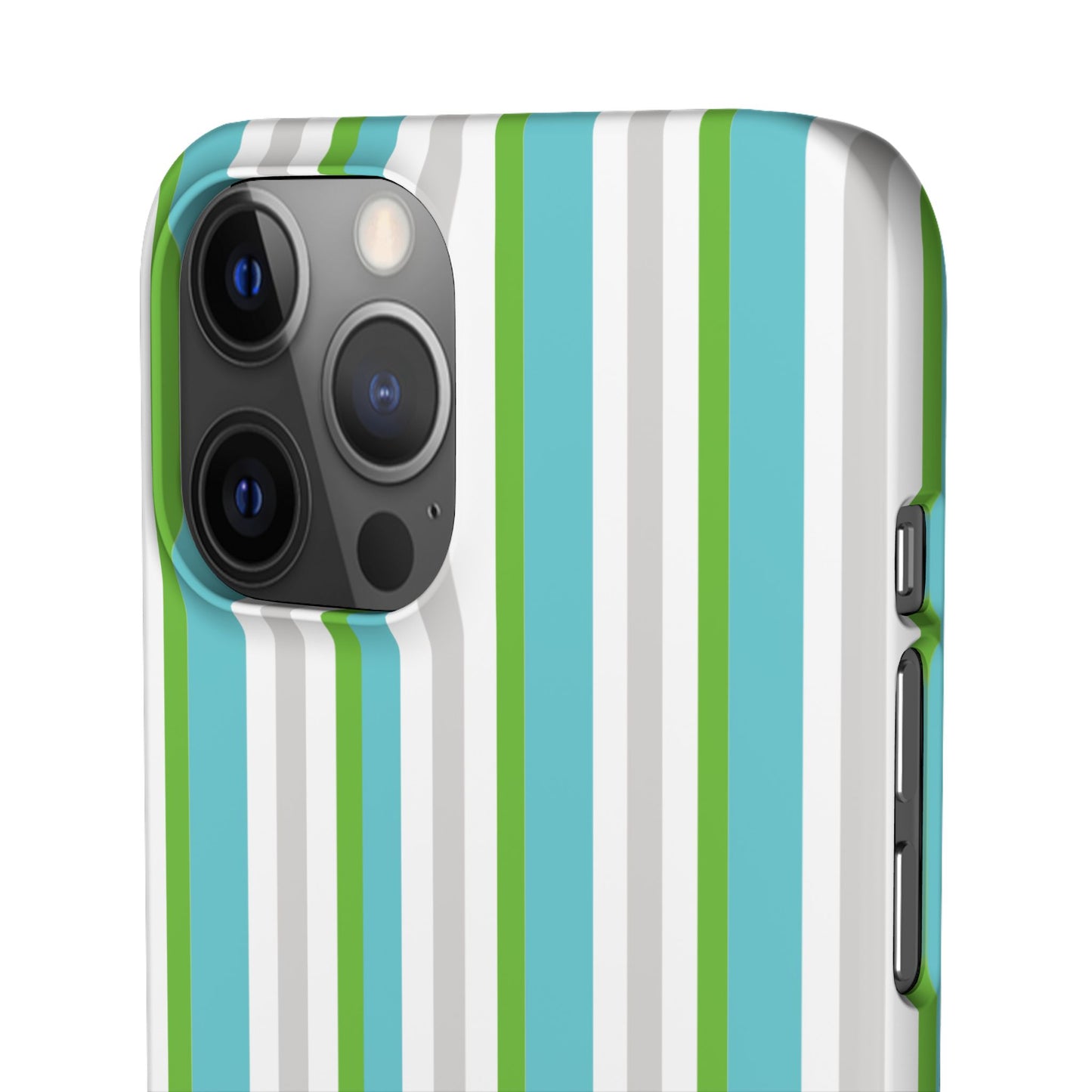 iPhone Snap Case - Modernes Abstraktes Design mit Grünen und Weißen Linien
