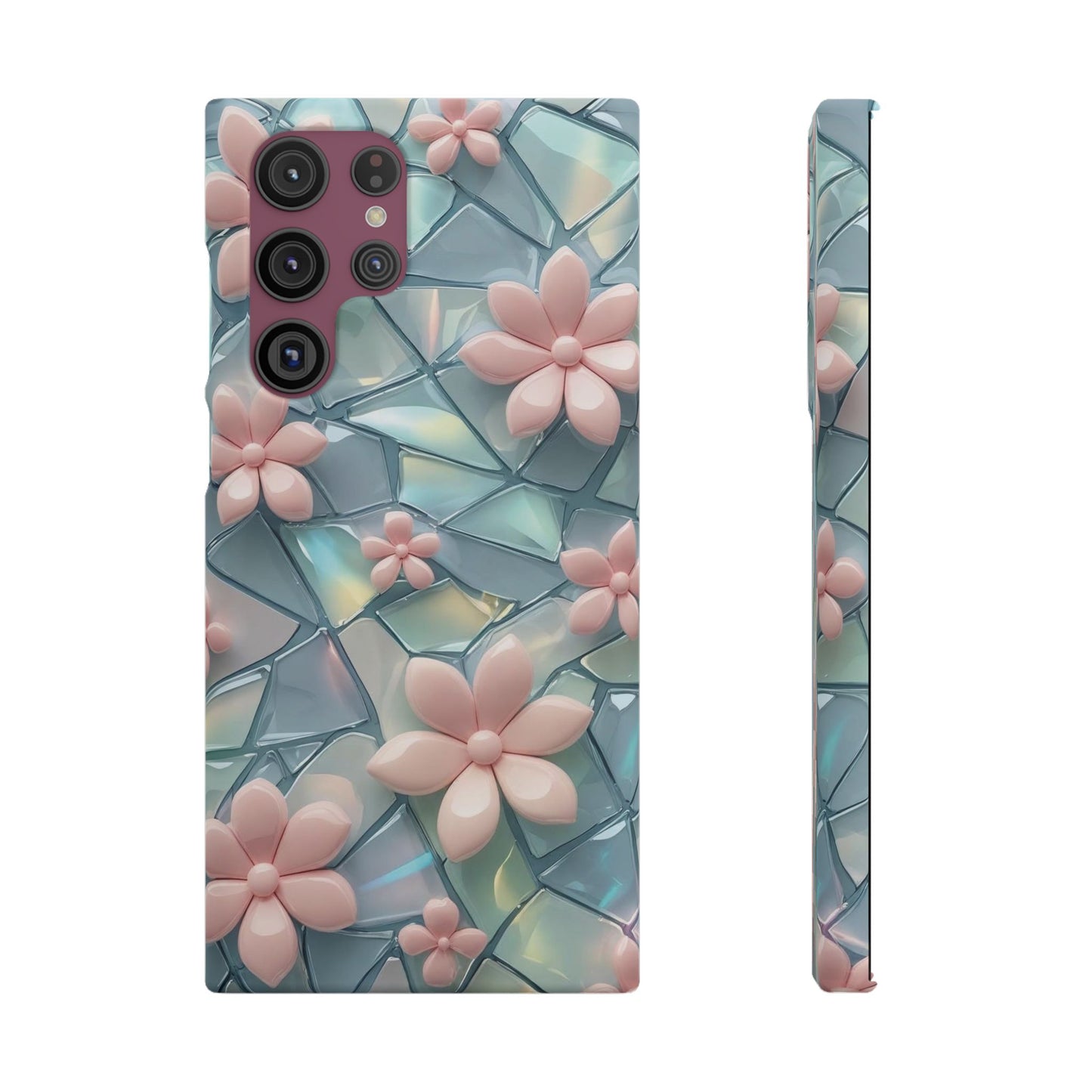 Snap Case Samsung Handyhülle mit 3D-Effekt und Blumenmuster
