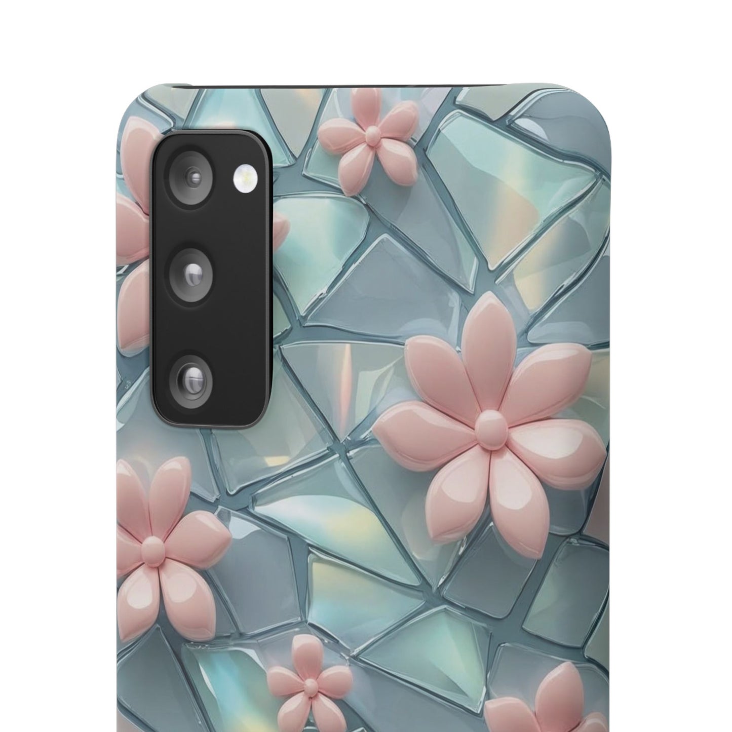 Snap Case Samsung Handyhülle mit 3D-Effekt und Blumenmuster