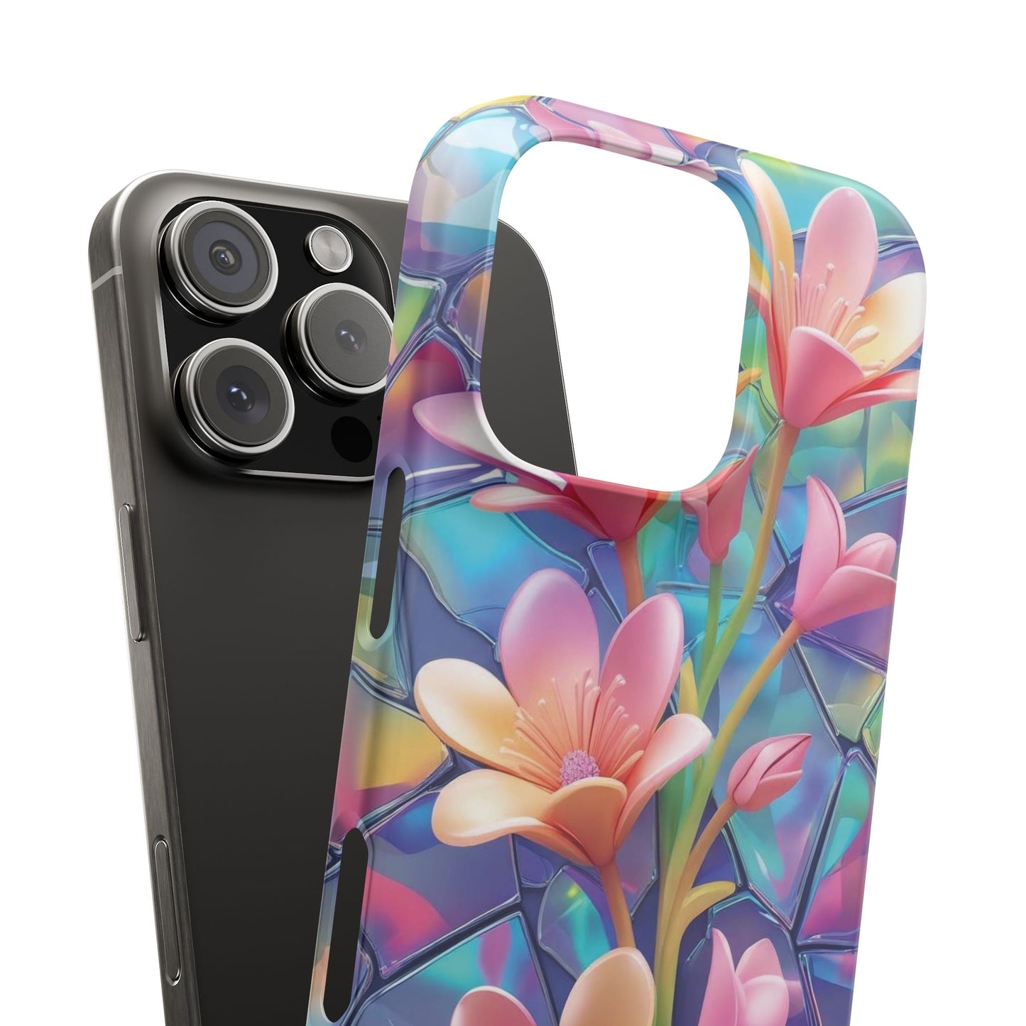 Snap Case Elegante Florale iPhone Handyhülle mit 3D-Effekt