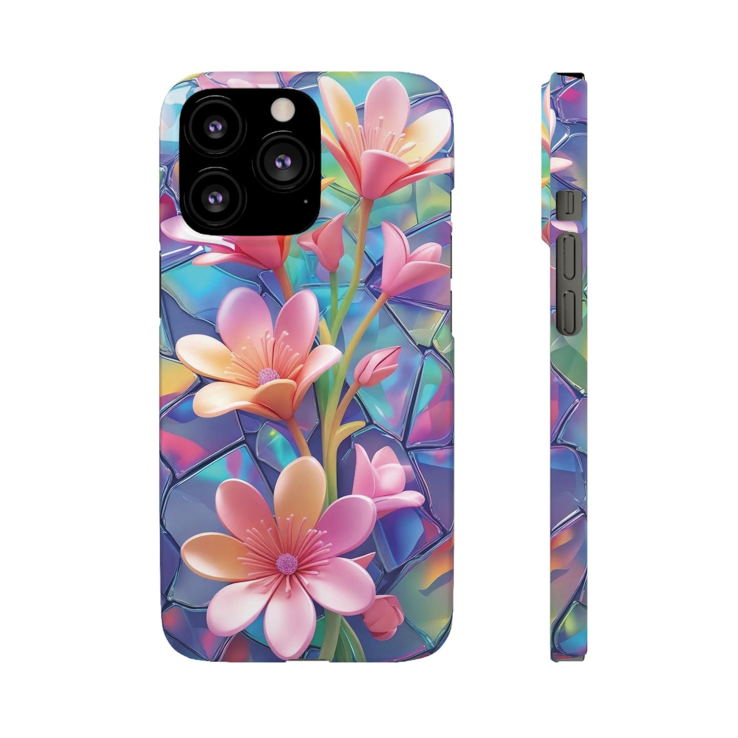 Snap Case Elegante Florale iPhone Handyhülle mit 3D-Effekt