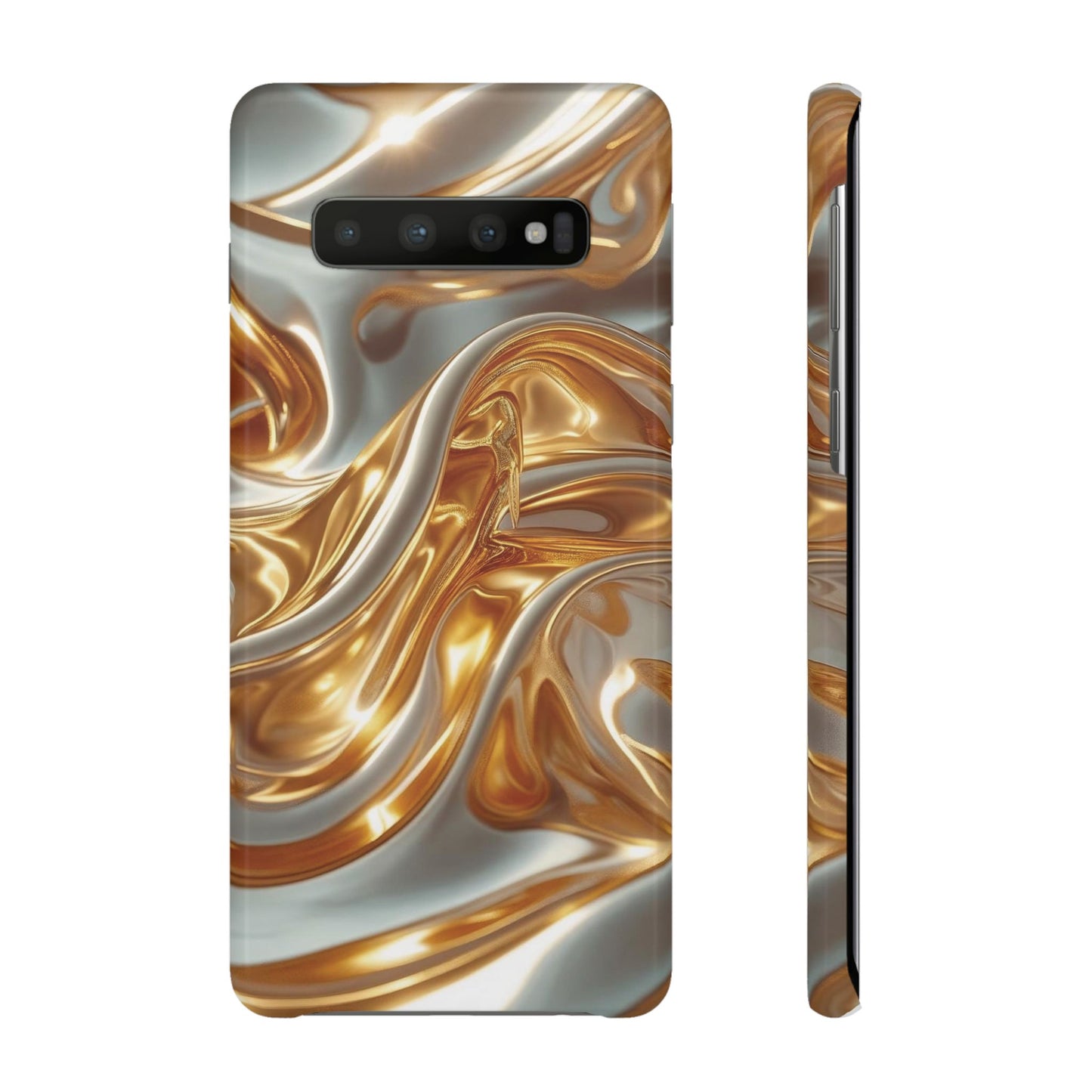 Snap Case Samsung Handyhülle – Gold Dynamic Liquid 3D Effekt