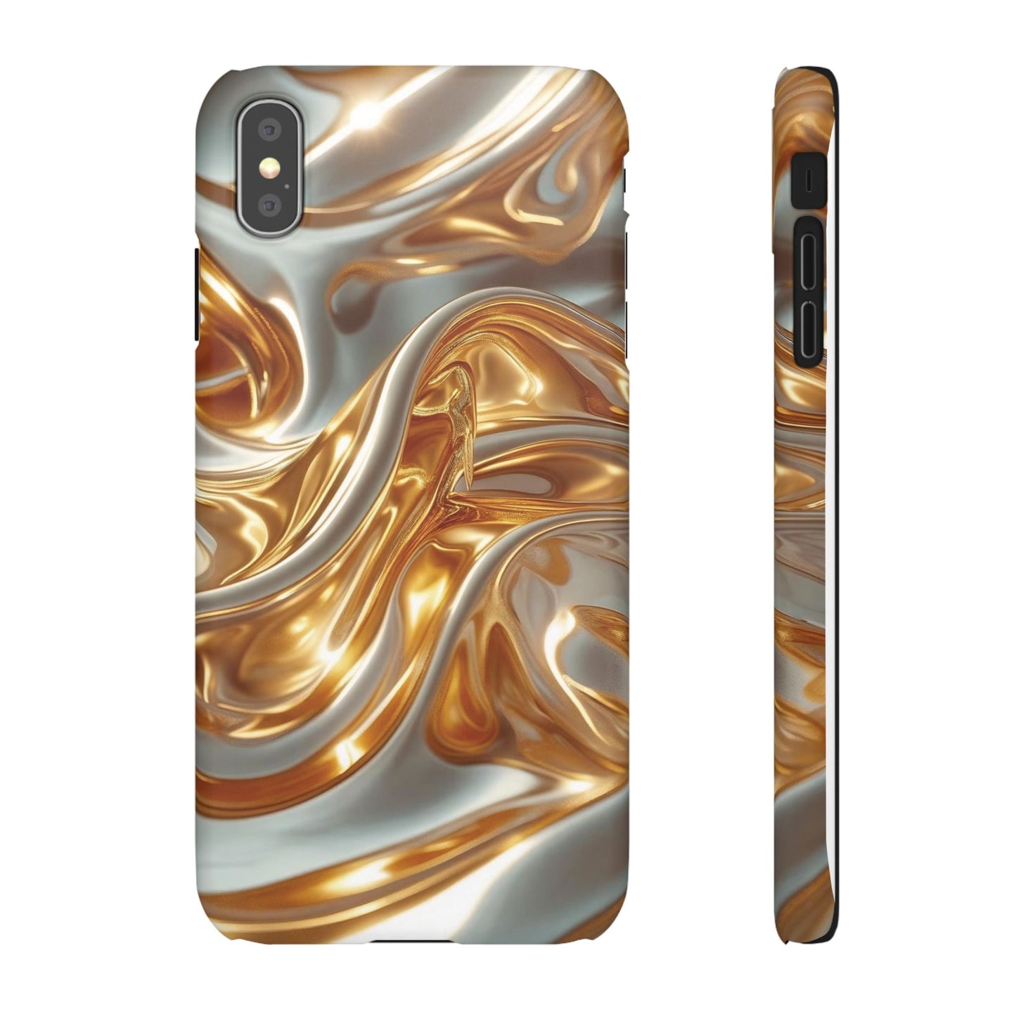 Snap Case iPhone Handyhülle – Gold Dynamic Liquid 3D Effekt