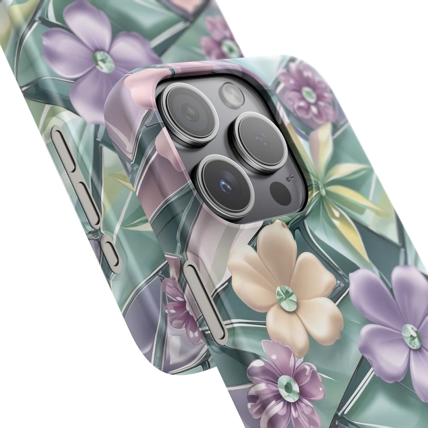 Snap Case Elegante Florale iPhone Handyhülle mit 3D-Effekt