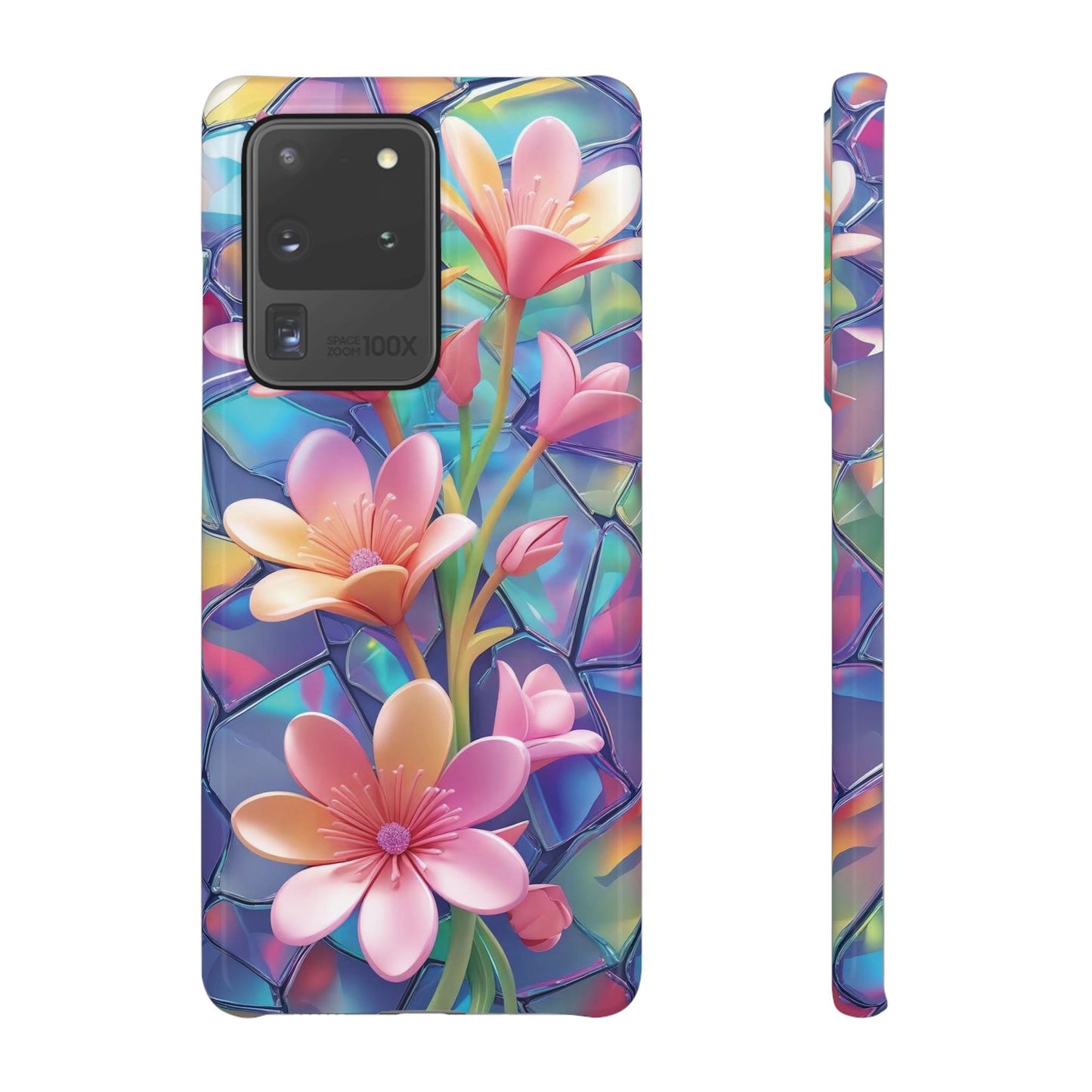 Snap Case Elegante Florale Samsung Handyhülle mit 3D-Effekt