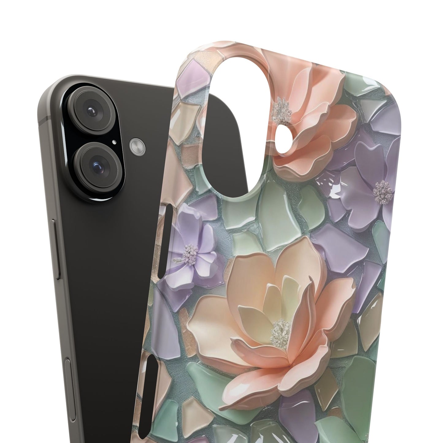 Snap Case Elegante Florale iPhone Handyhülle mit 3D-Effekt