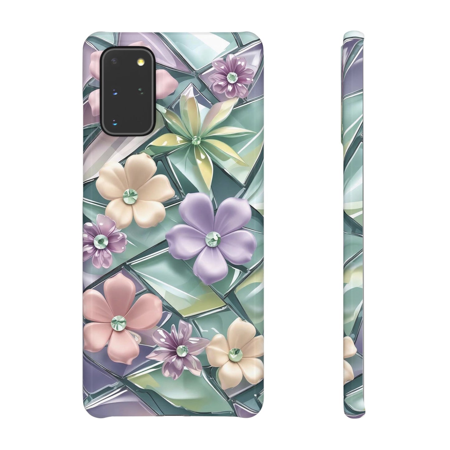 Snap Case Elegante Florale Samsung Handyhülle mit 3D-Effekt