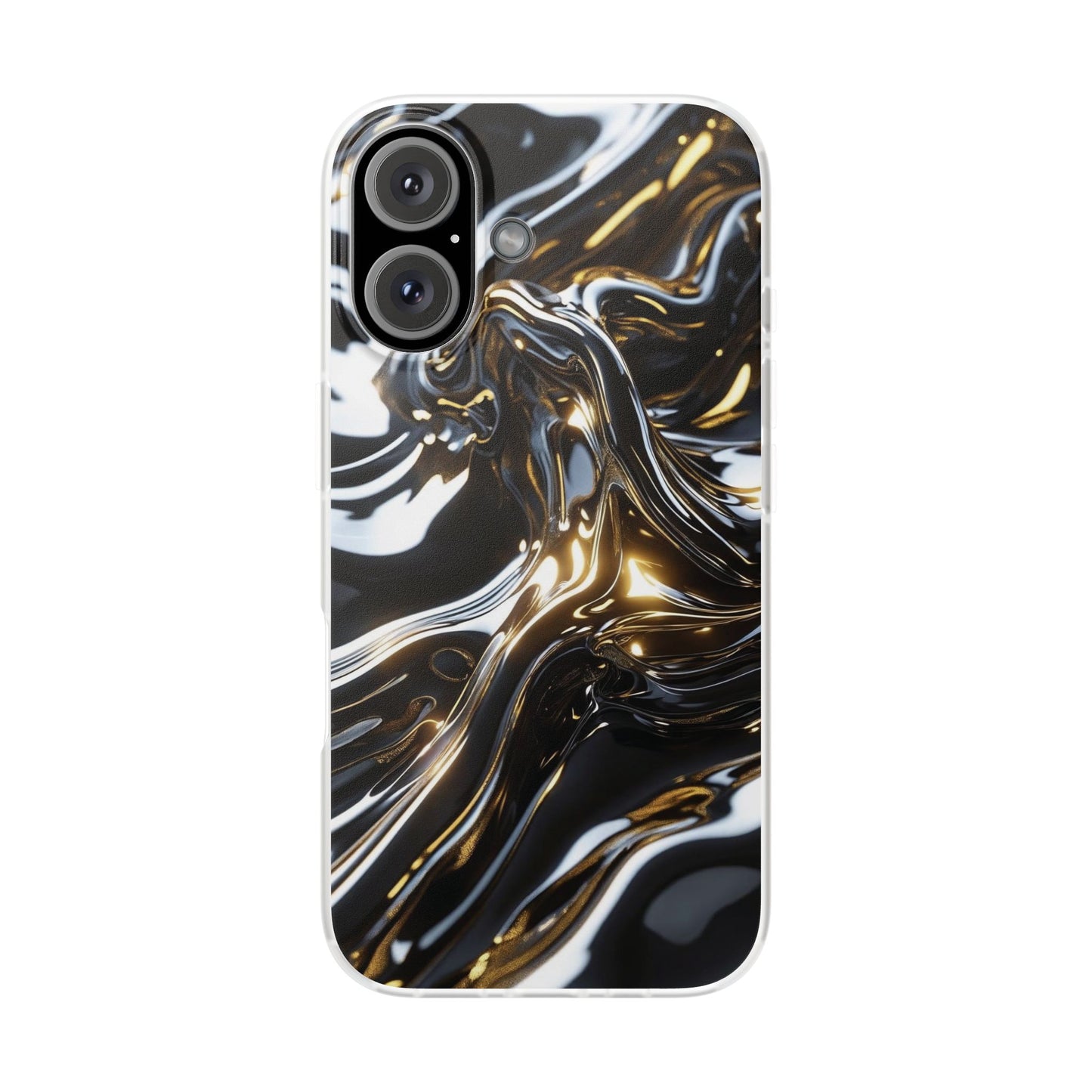iPhone Handyhülle Flexi Case - Schwarz-Silber Metallic