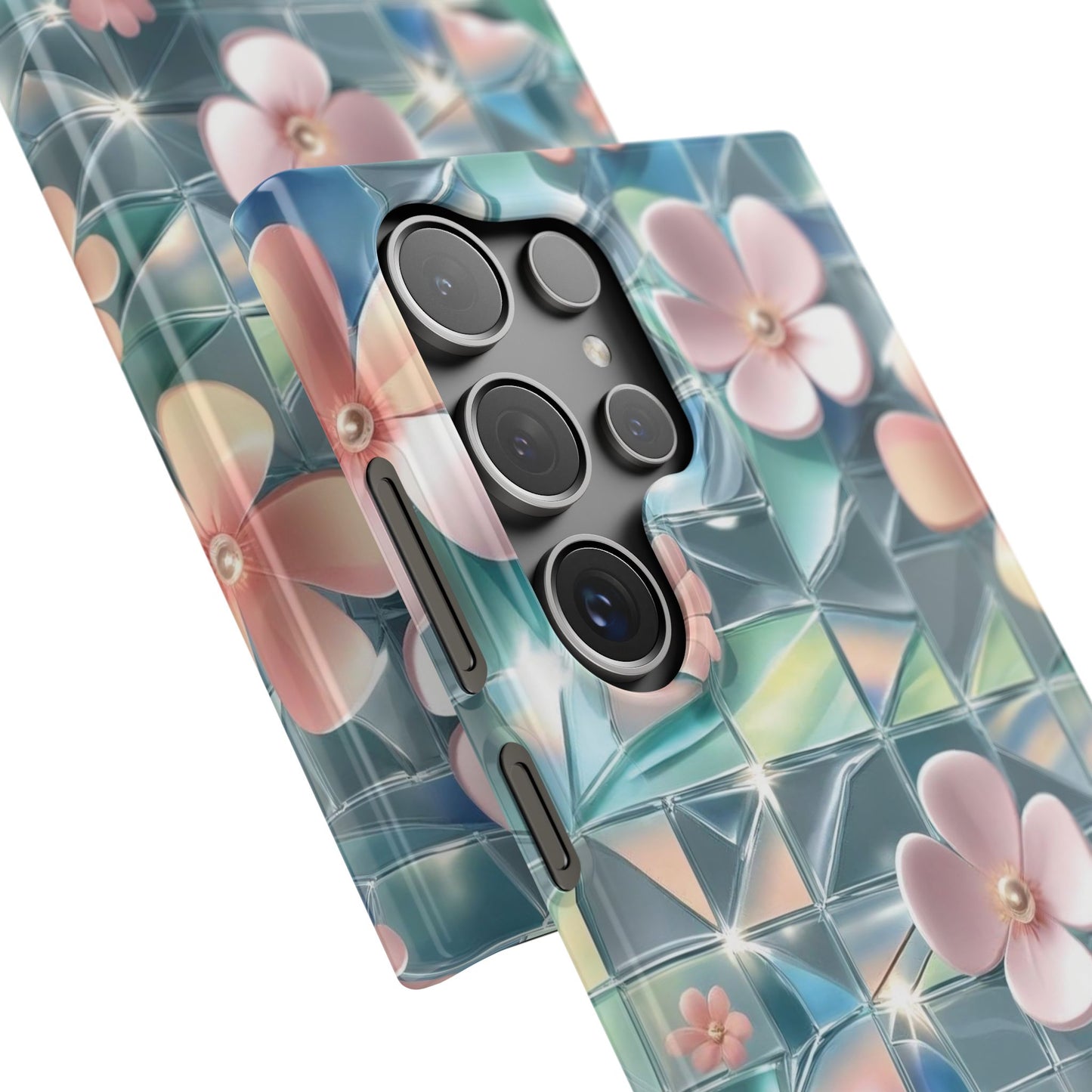 Snap Case Samsung Handyhülle mit 3D-Effekt und Blumenmuster