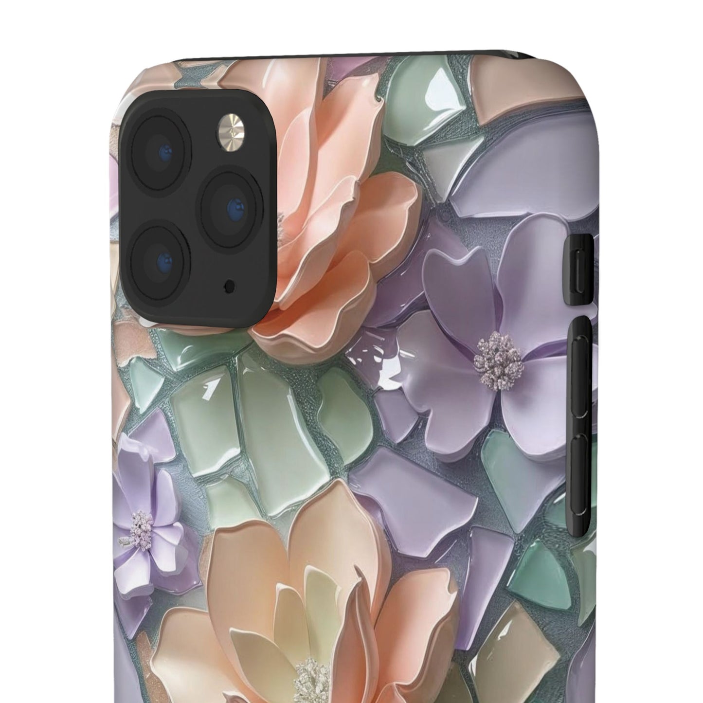 Snap Case Elegante Florale iPhone Handyhülle mit 3D-Effekt