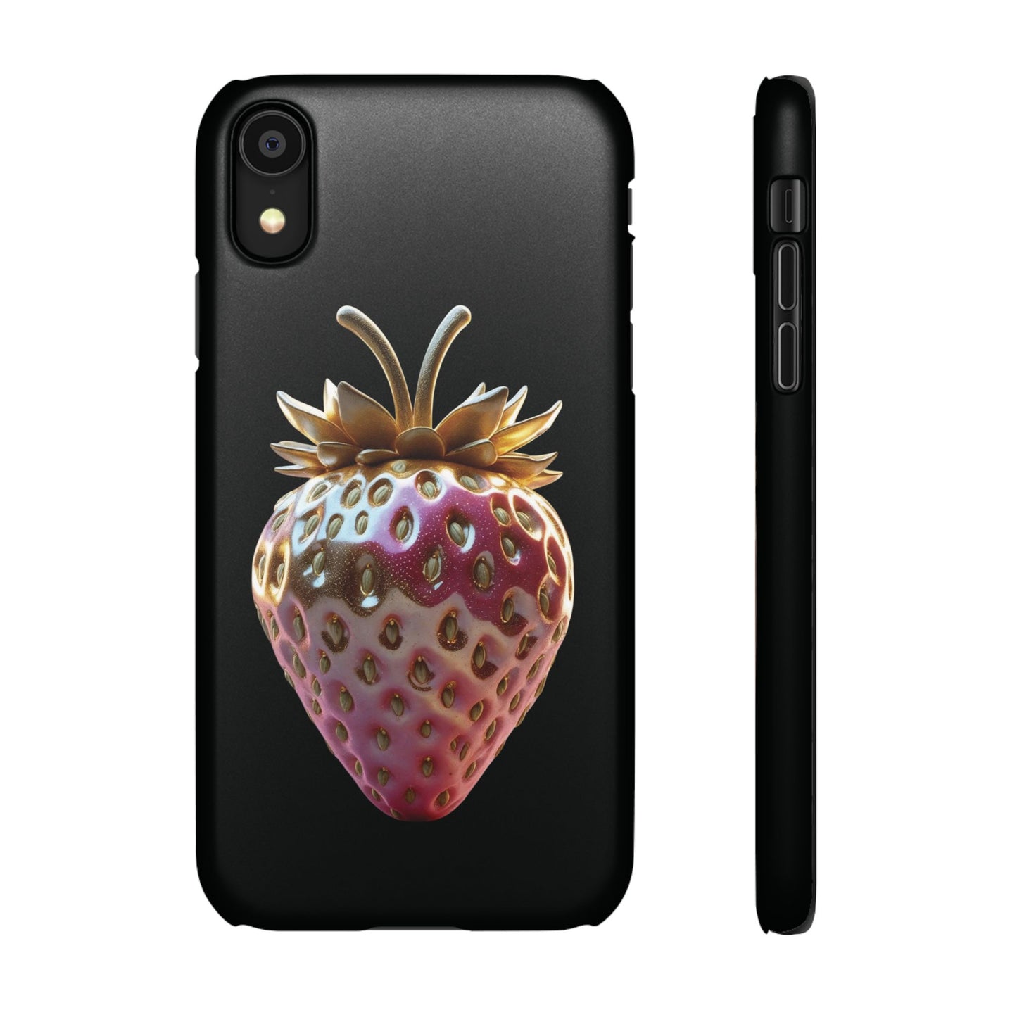 Snap Case iPhone Handyhülle - 3D Effekt Erdbeeren
