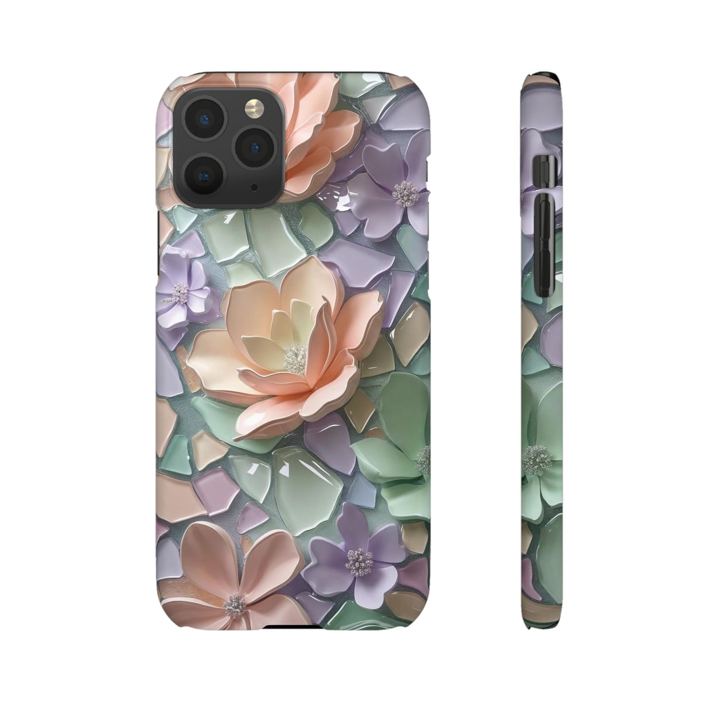 Snap Case Elegante Florale iPhone Handyhülle mit 3D-Effekt