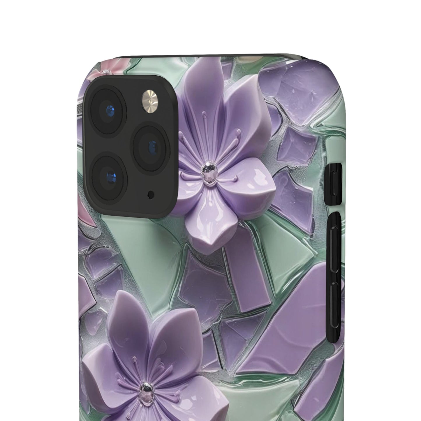 Snap Case Elegante Florale iPhone Handyhülle mit 3D-Effekt