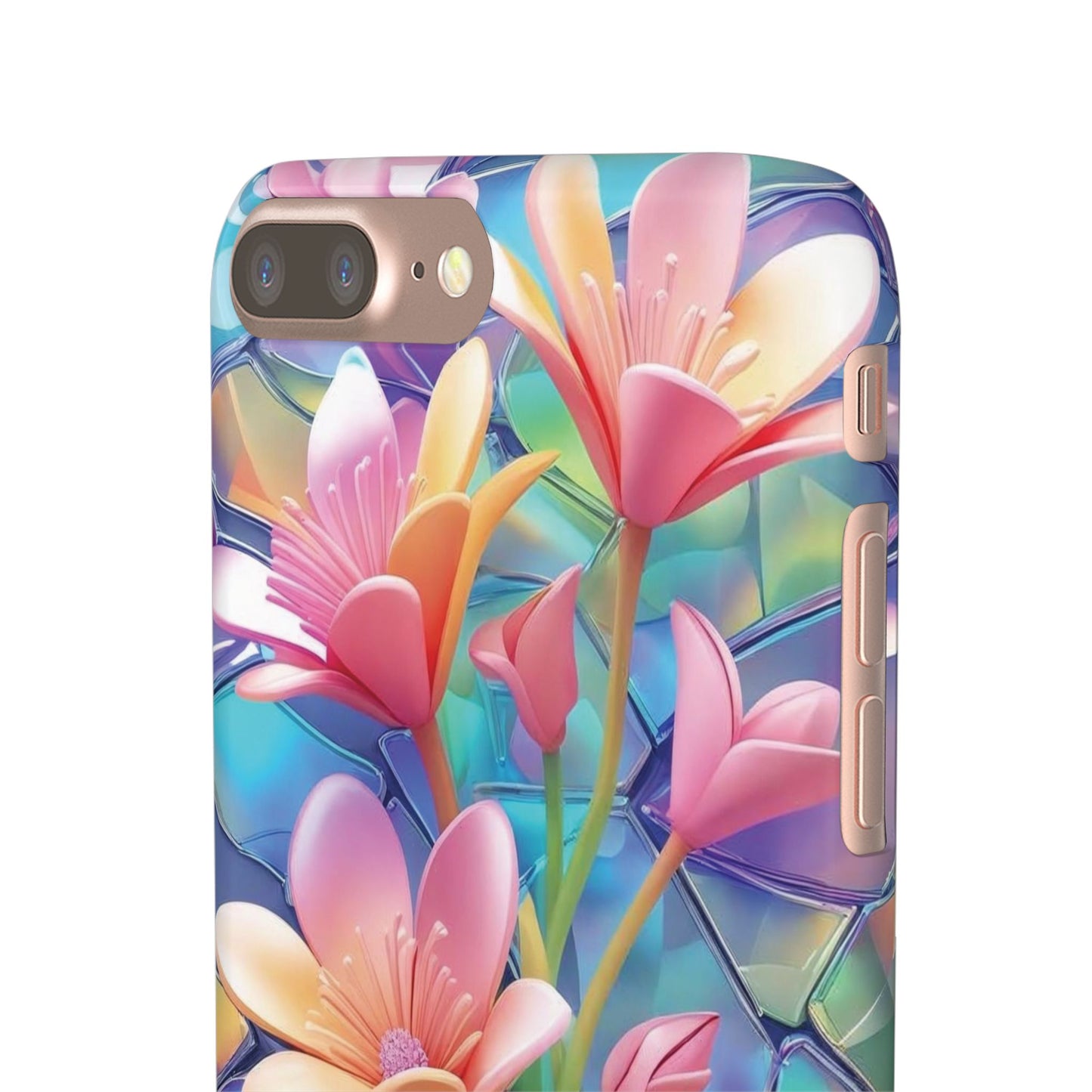 Snap Case Elegante Florale iPhone Handyhülle mit 3D-Effekt