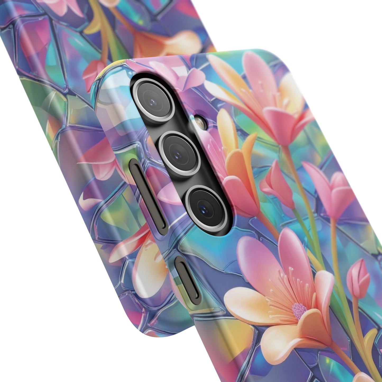 Snap Case Elegante Florale Samsung Handyhülle mit 3D-Effekt