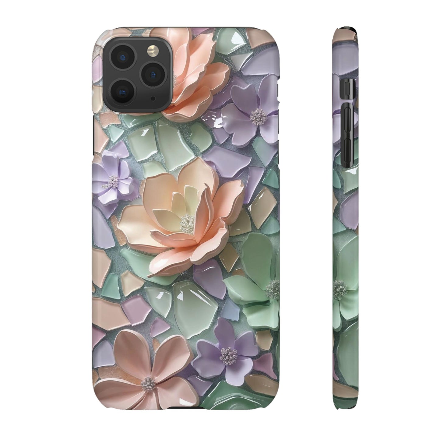 Snap Case Elegante Florale iPhone Handyhülle mit 3D-Effekt