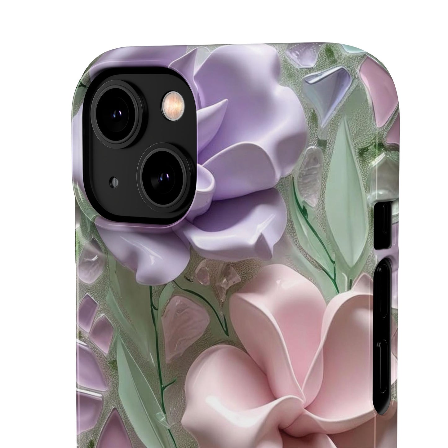 Snap Case Elegante Florale iPhone Handyhülle mit 3D-Effekt
