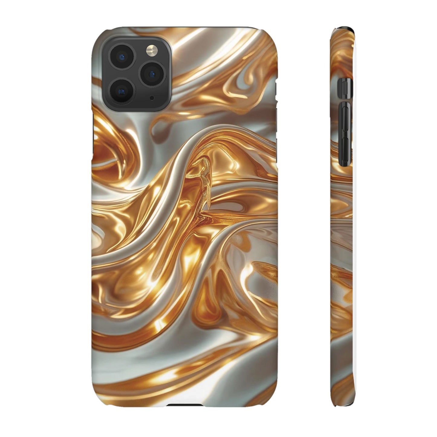 Snap Case iPhone Handyhülle – Gold Dynamic Liquid 3D Effekt