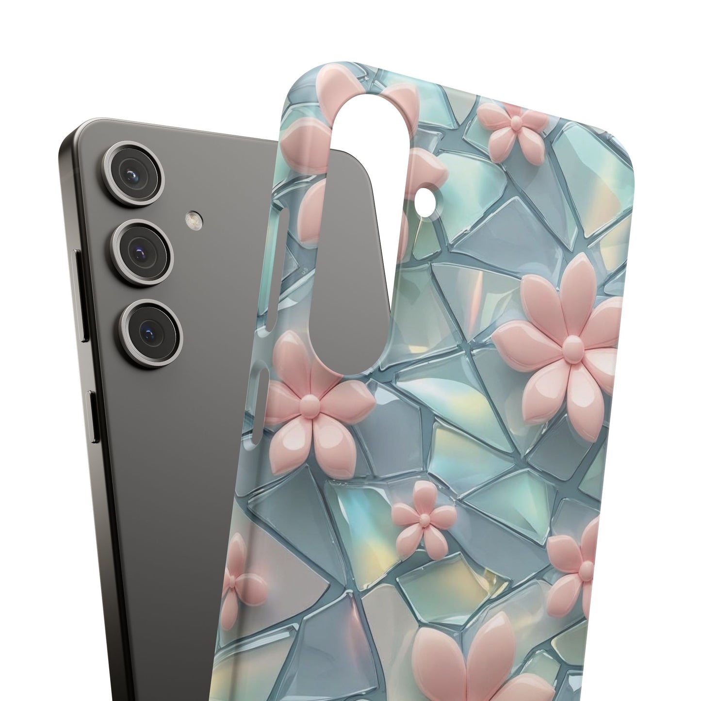 Snap Case Samsung Handyhülle mit 3D-Effekt und Blumenmuster