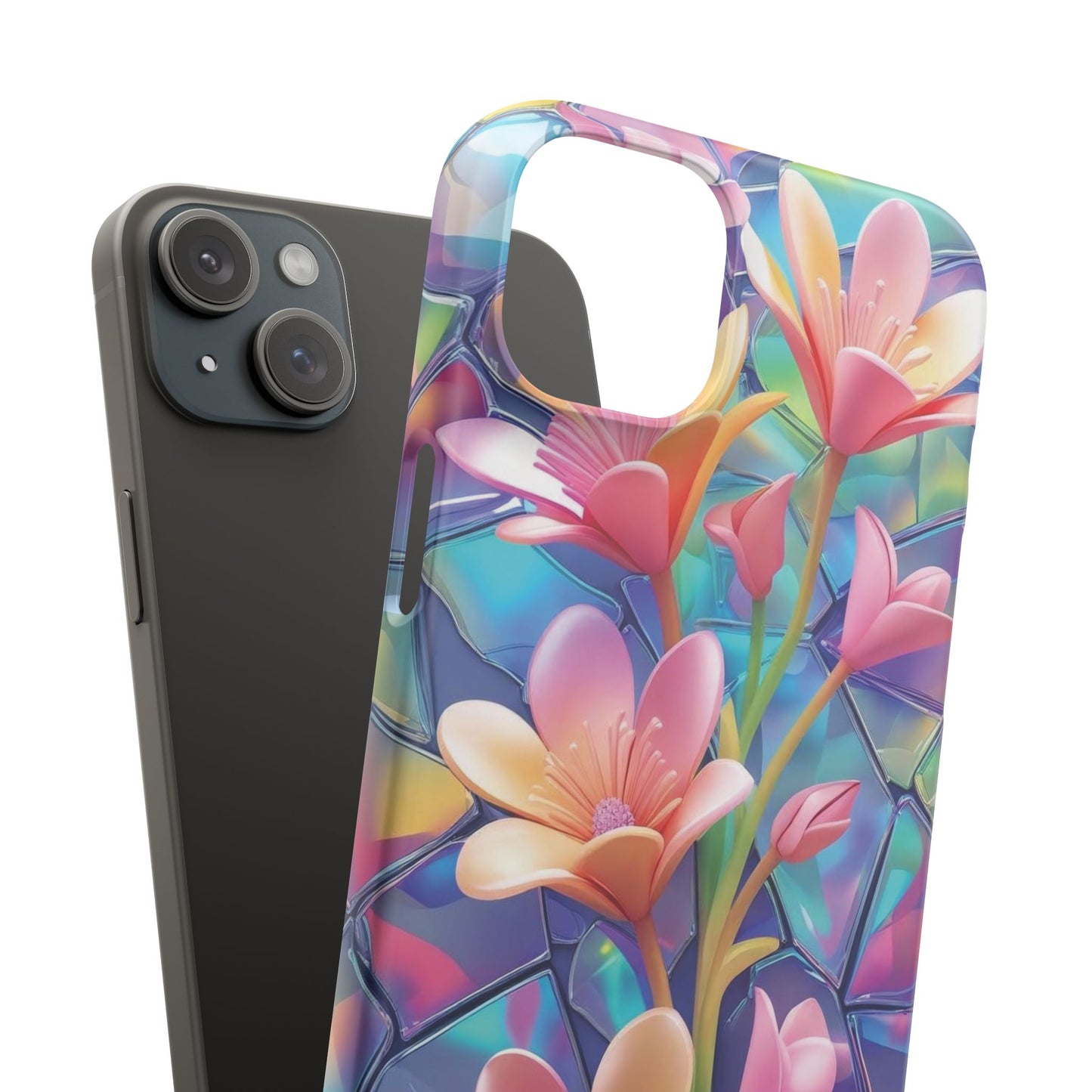 Snap Case Elegante Florale iPhone Handyhülle mit 3D-Effekt