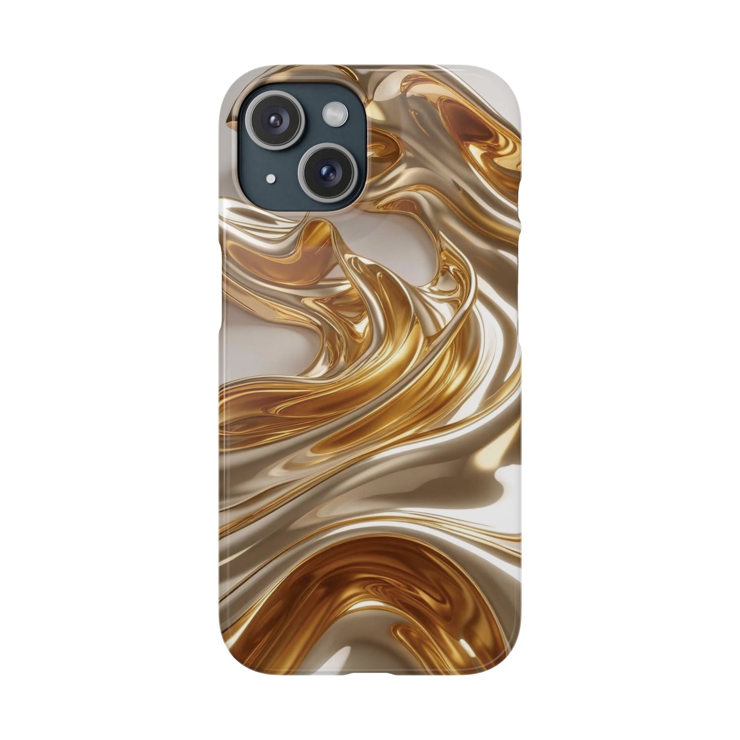 Snap Case iPhone Handyhülle – Gold Dynamic Liquid 3D Effekt