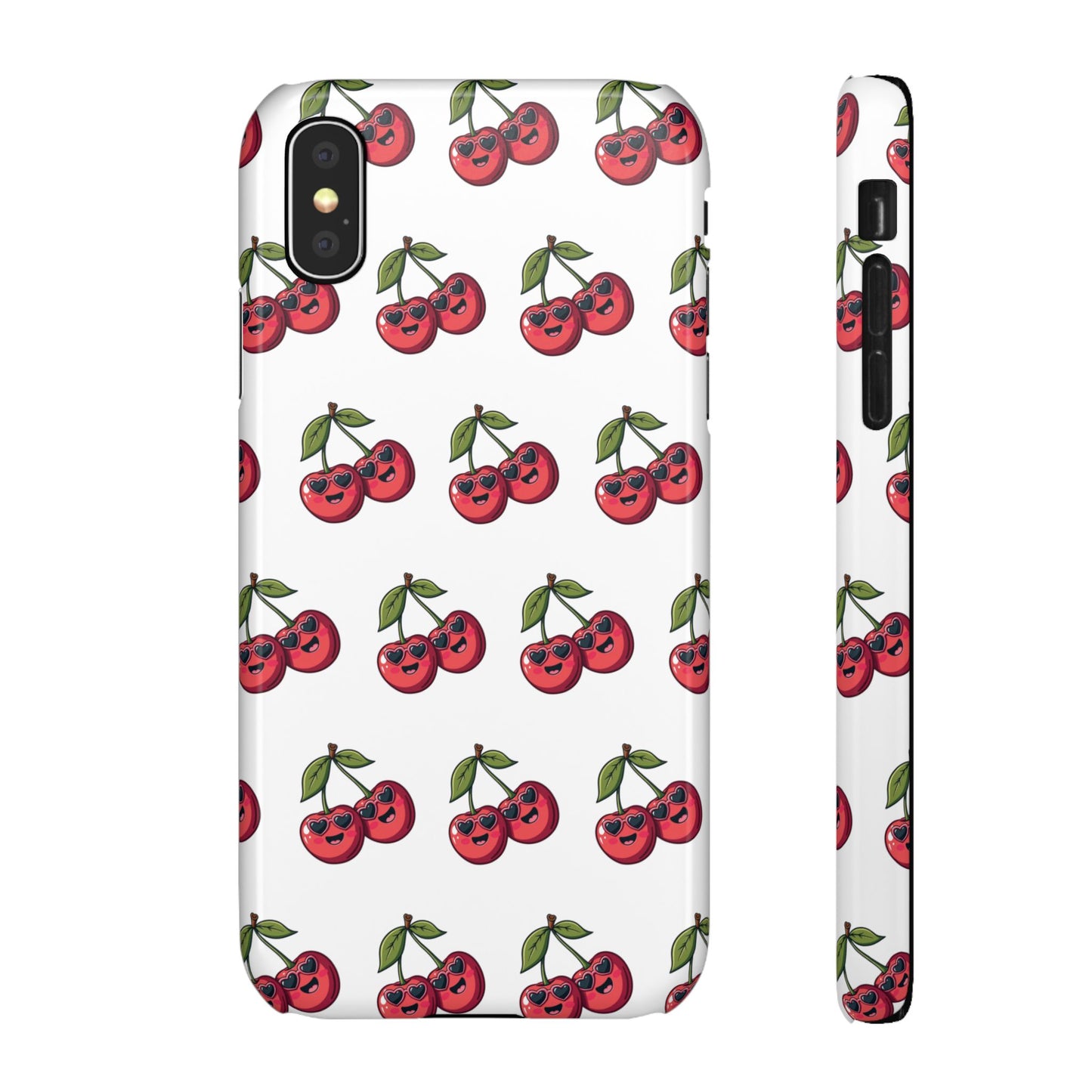 iPhone Snap Case Handyhülle Happy Cherry Design