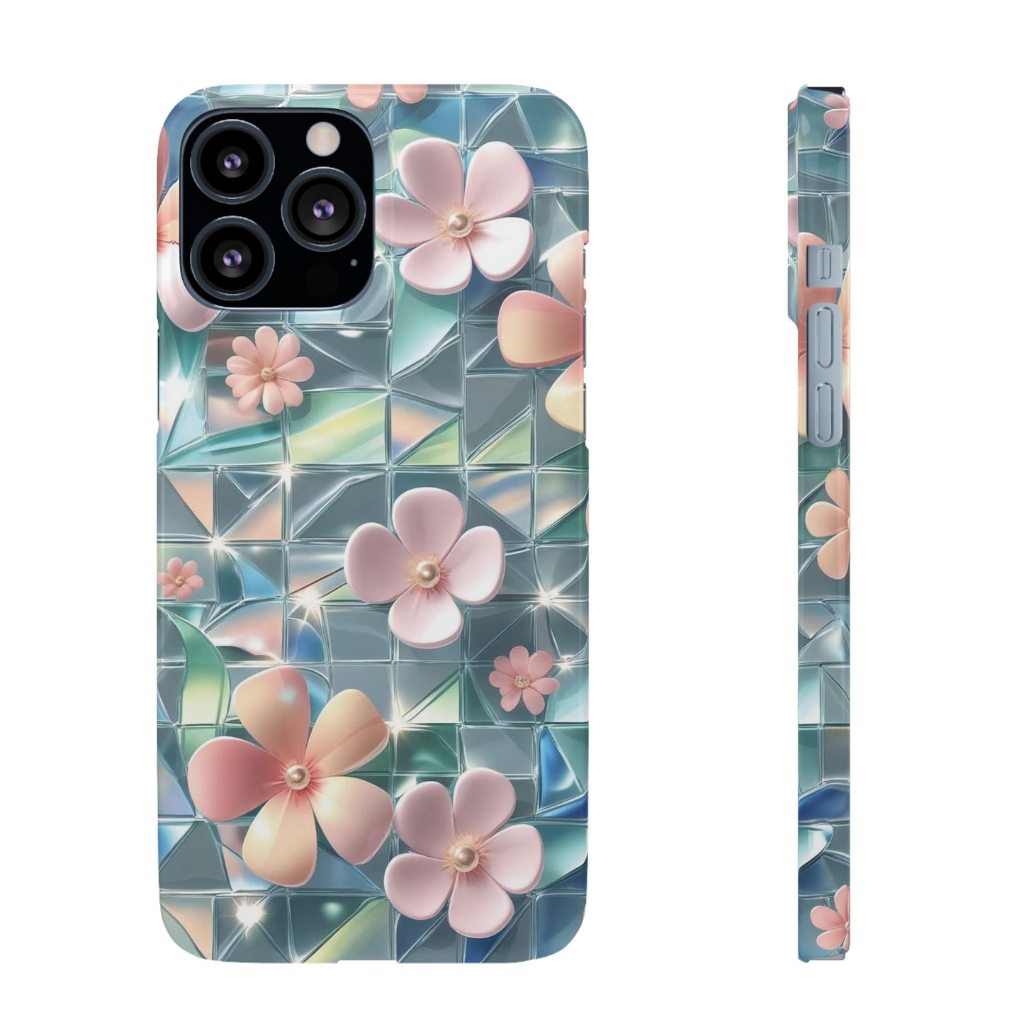 Snap Case iPhone Handyhülle mit 3D-Effekt Blumenmuster
