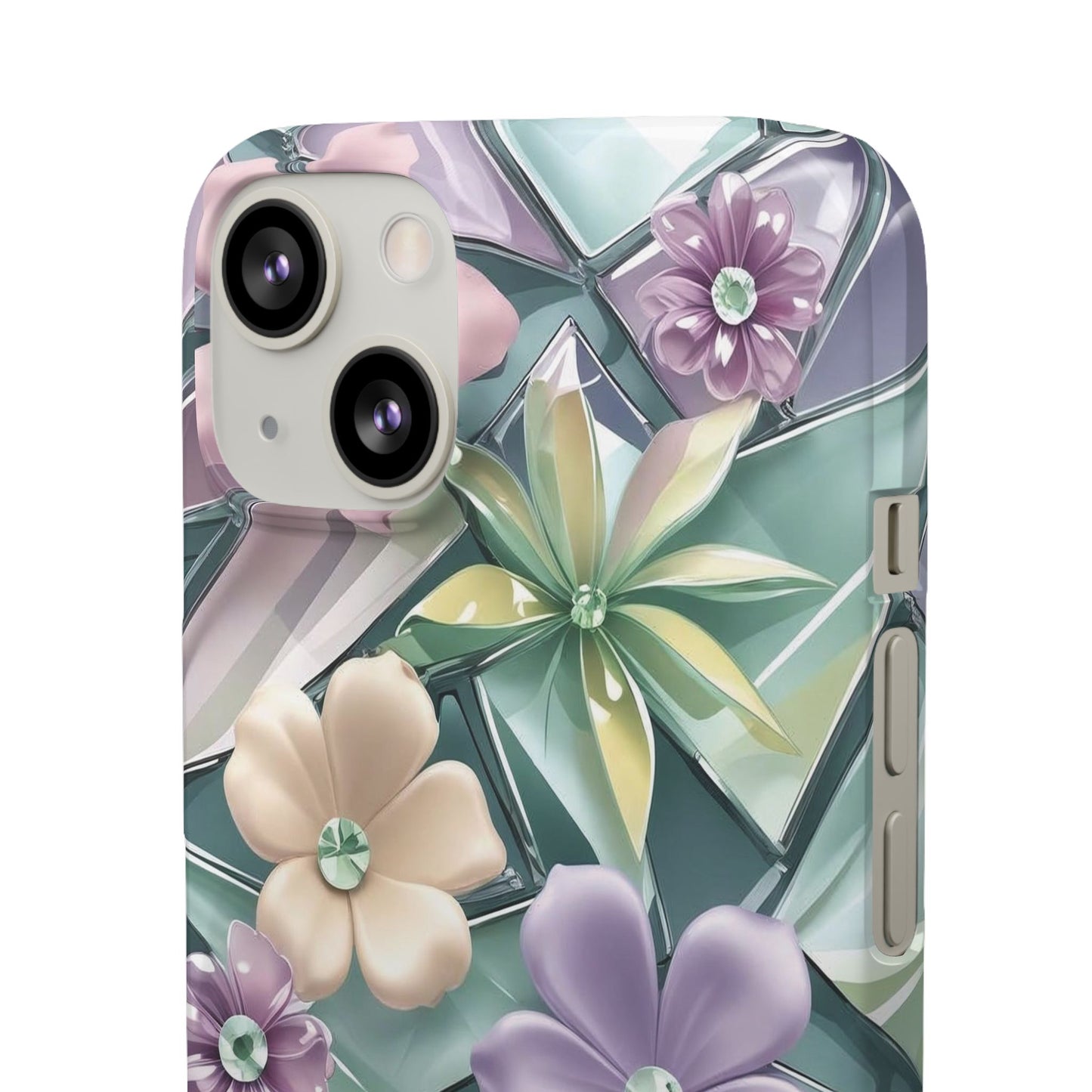 Snap Case Elegante Florale iPhone Handyhülle mit 3D-Effekt