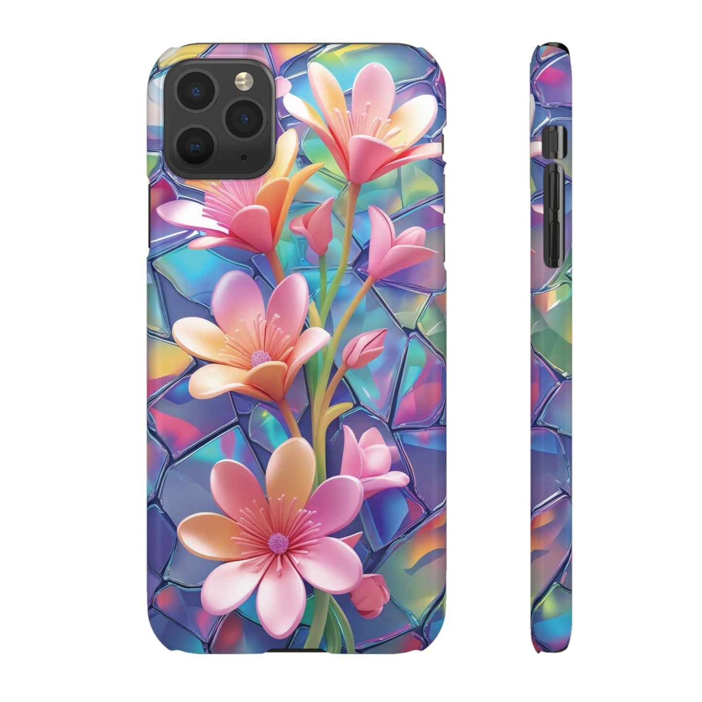 Snap Case Elegante Florale iPhone Handyhülle mit 3D-Effekt