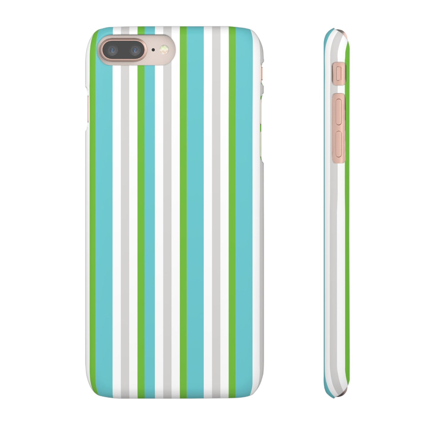 iPhone Snap Case - Modernes Abstraktes Design mit Grünen und Weißen Linien